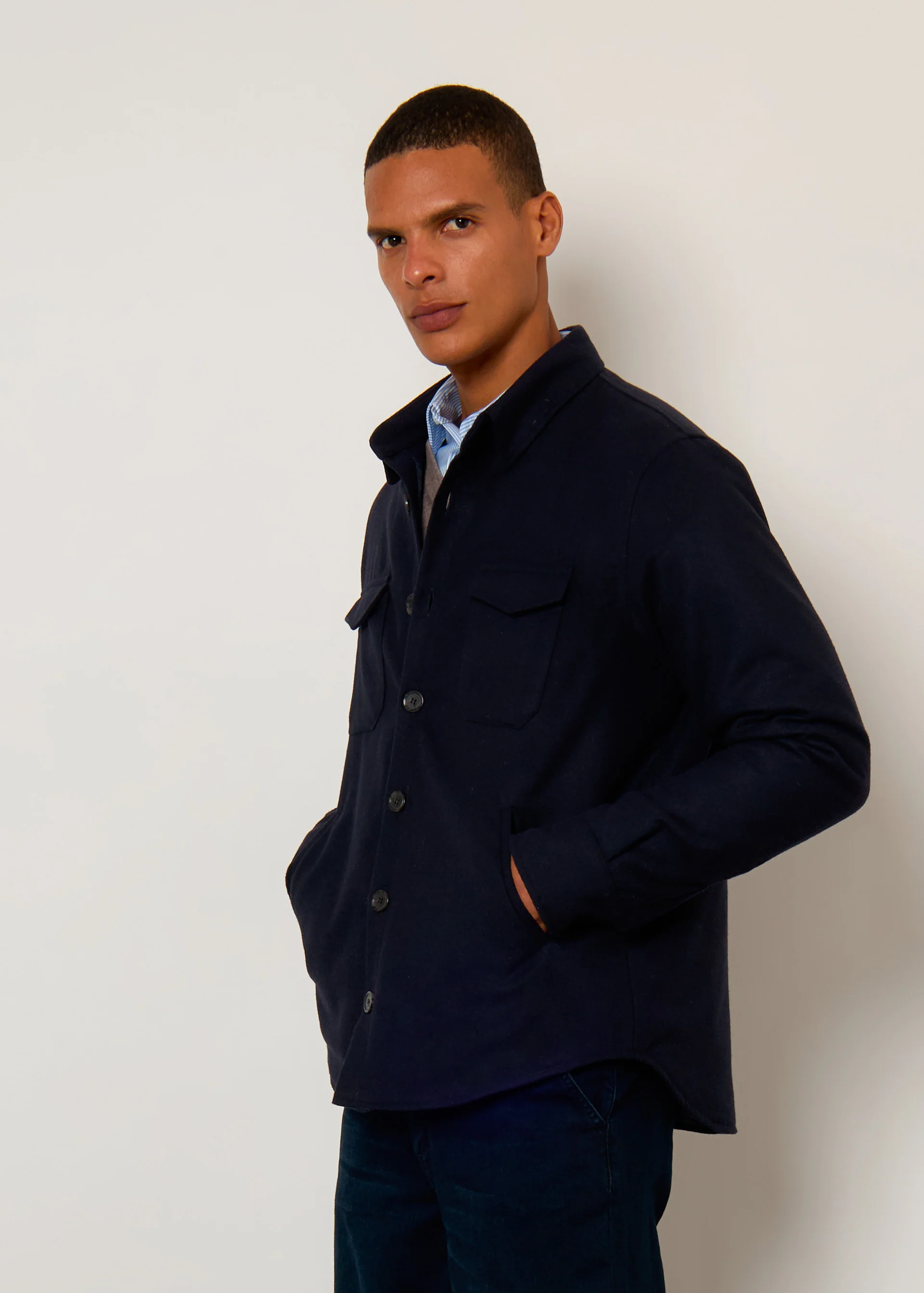 Giacca camicia in misto lana - Image 3