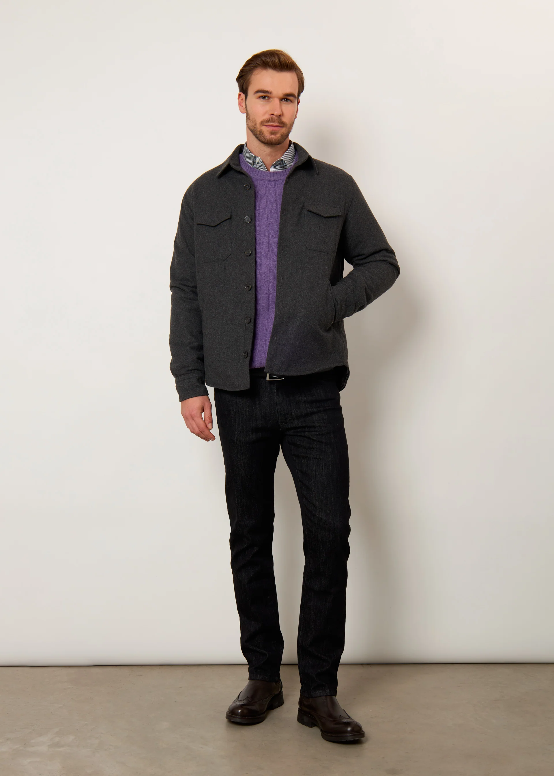 Giacca camicia in misto lana - Image 6