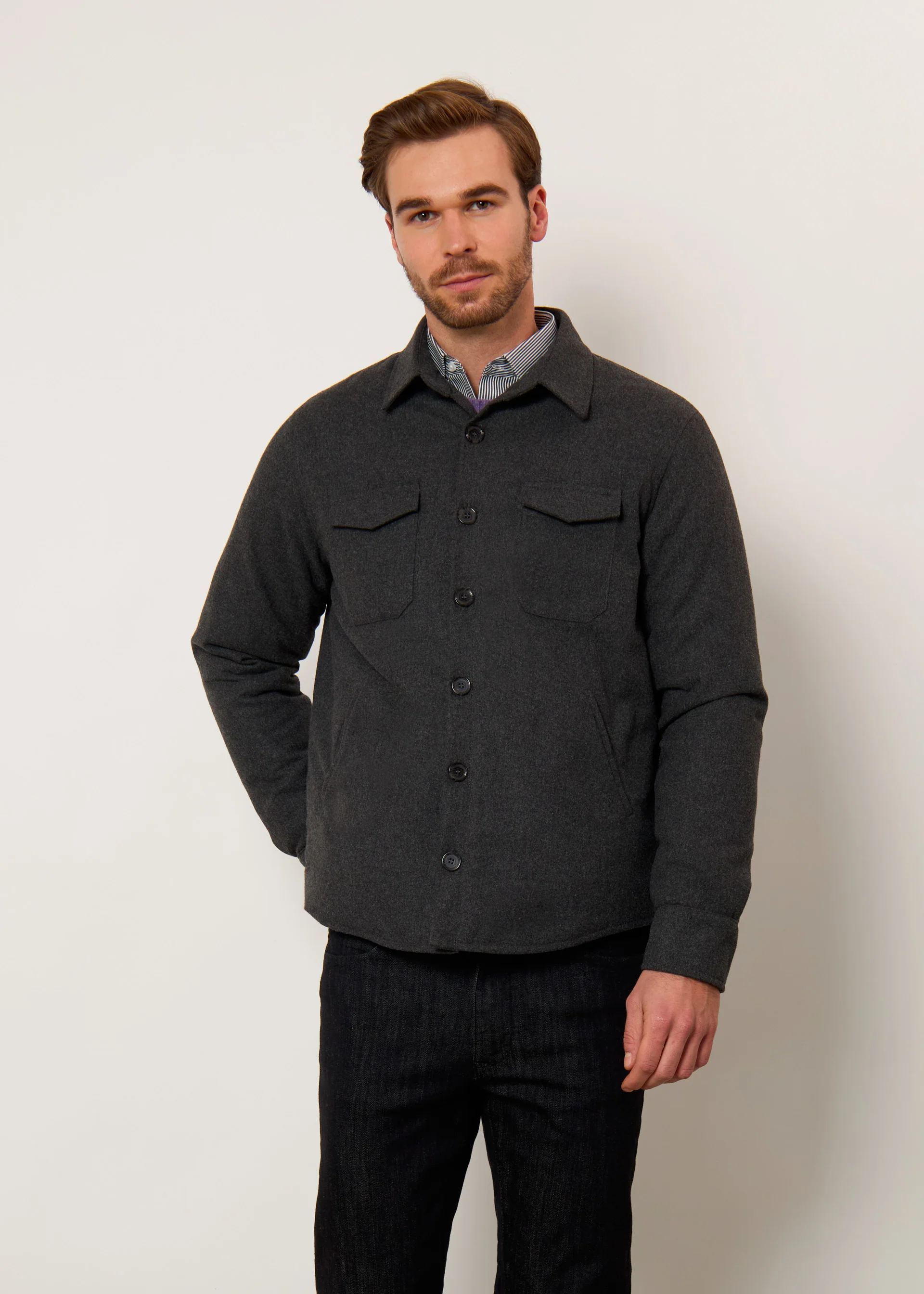 Giacca camicia in misto lana - Image 7