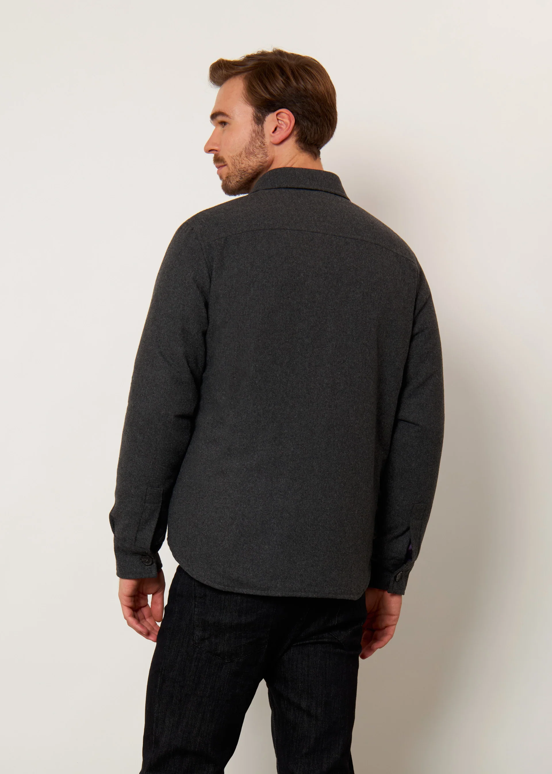 Giacca camicia in misto lana - Image 8