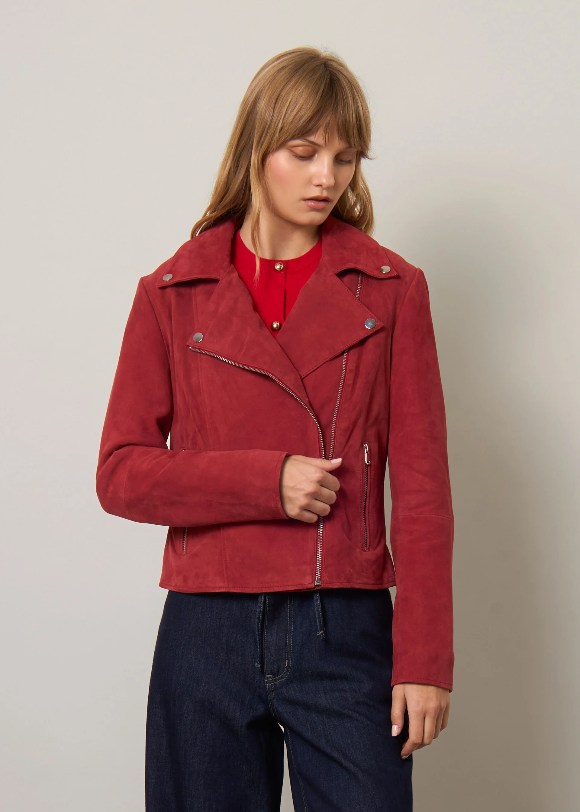 Biker in vera pelle scamosciata - Image 11