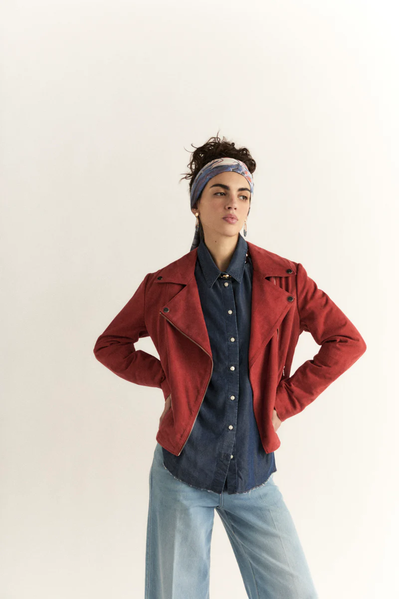 Biker in vera pelle scamosciata - Image 8