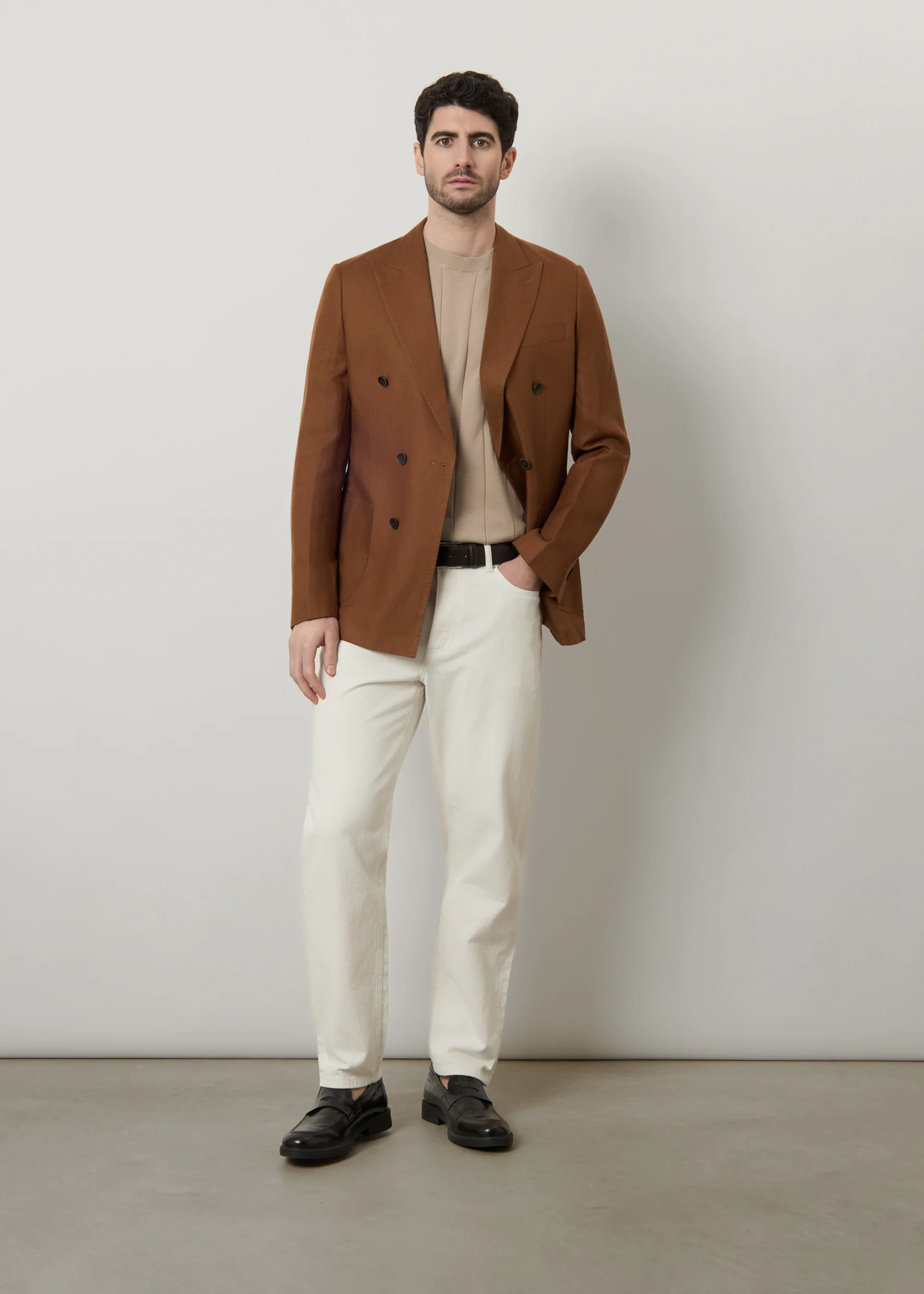 Blazer doppio petto in misto lino - Image 6