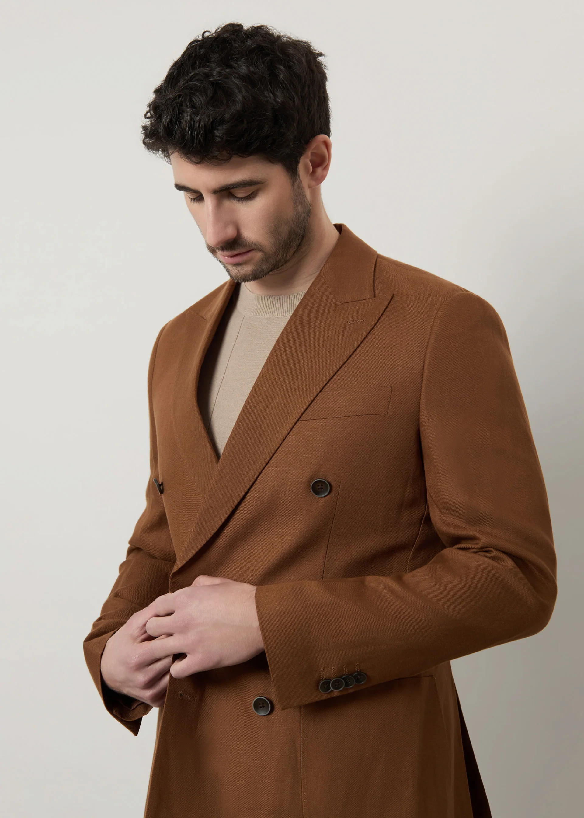 Blazer doppio petto in misto lino - Image 9