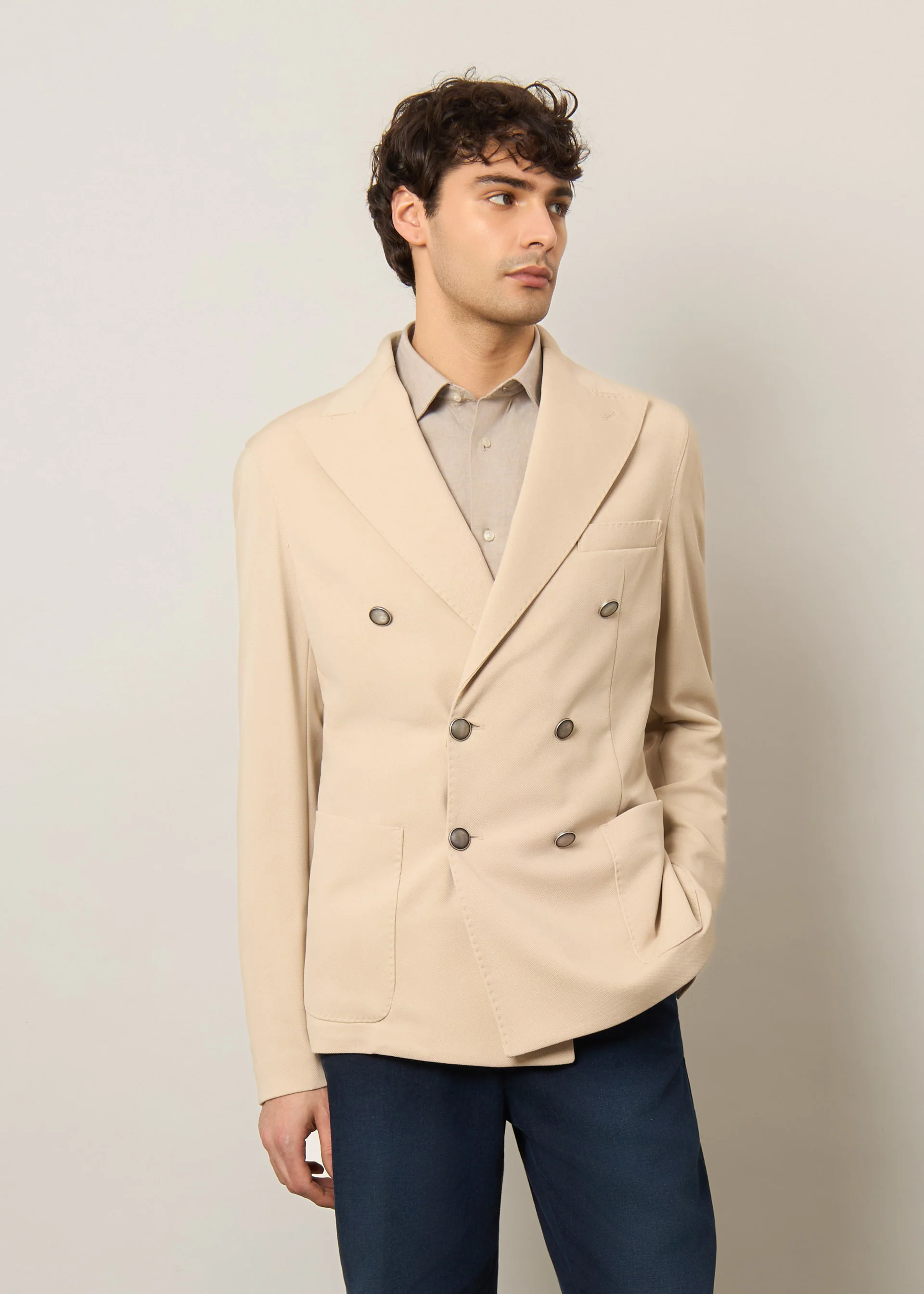 Blazer doppiopetto in jersey - Image 8