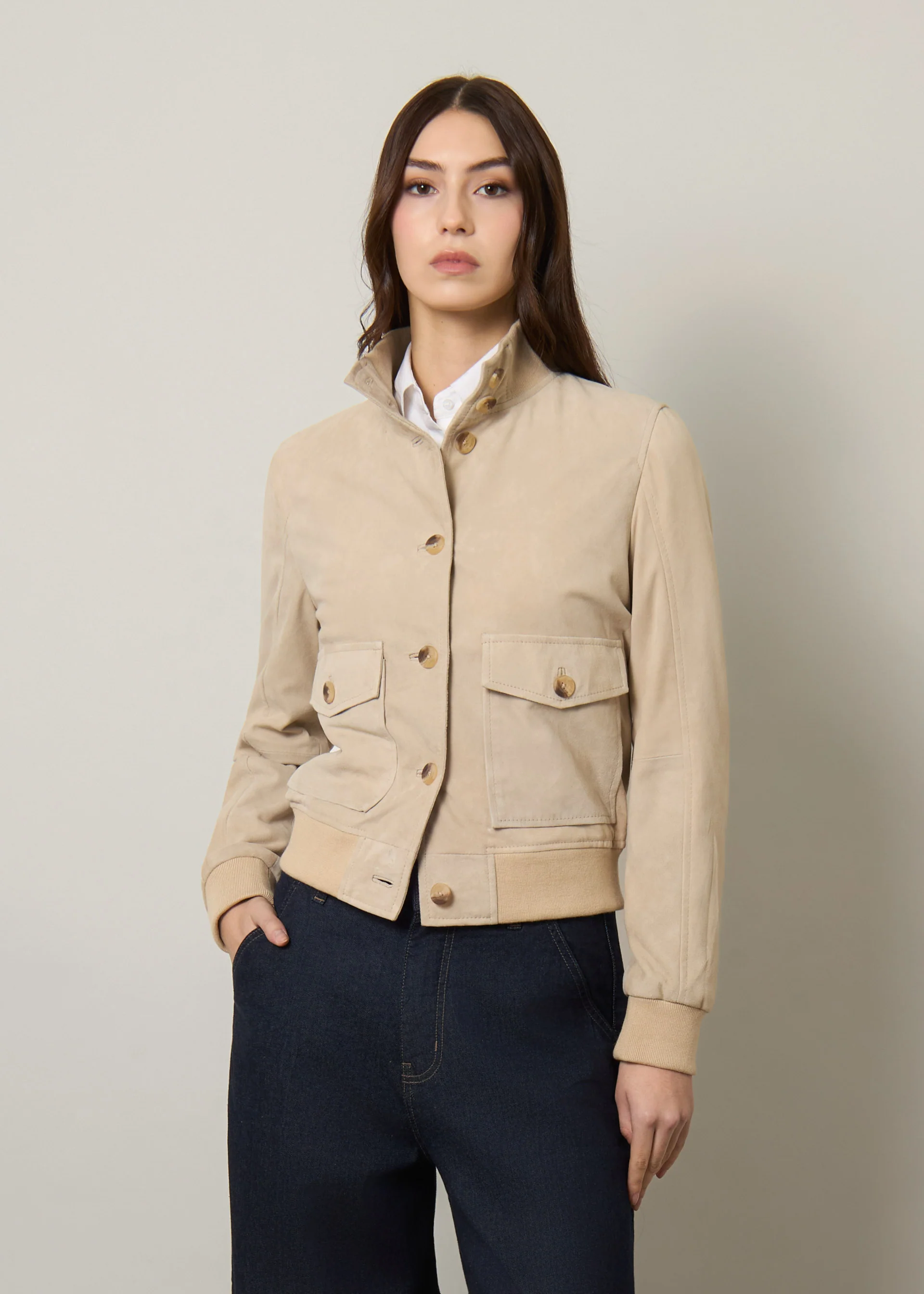 Bomber in vera pelle scamosciata - Image 3