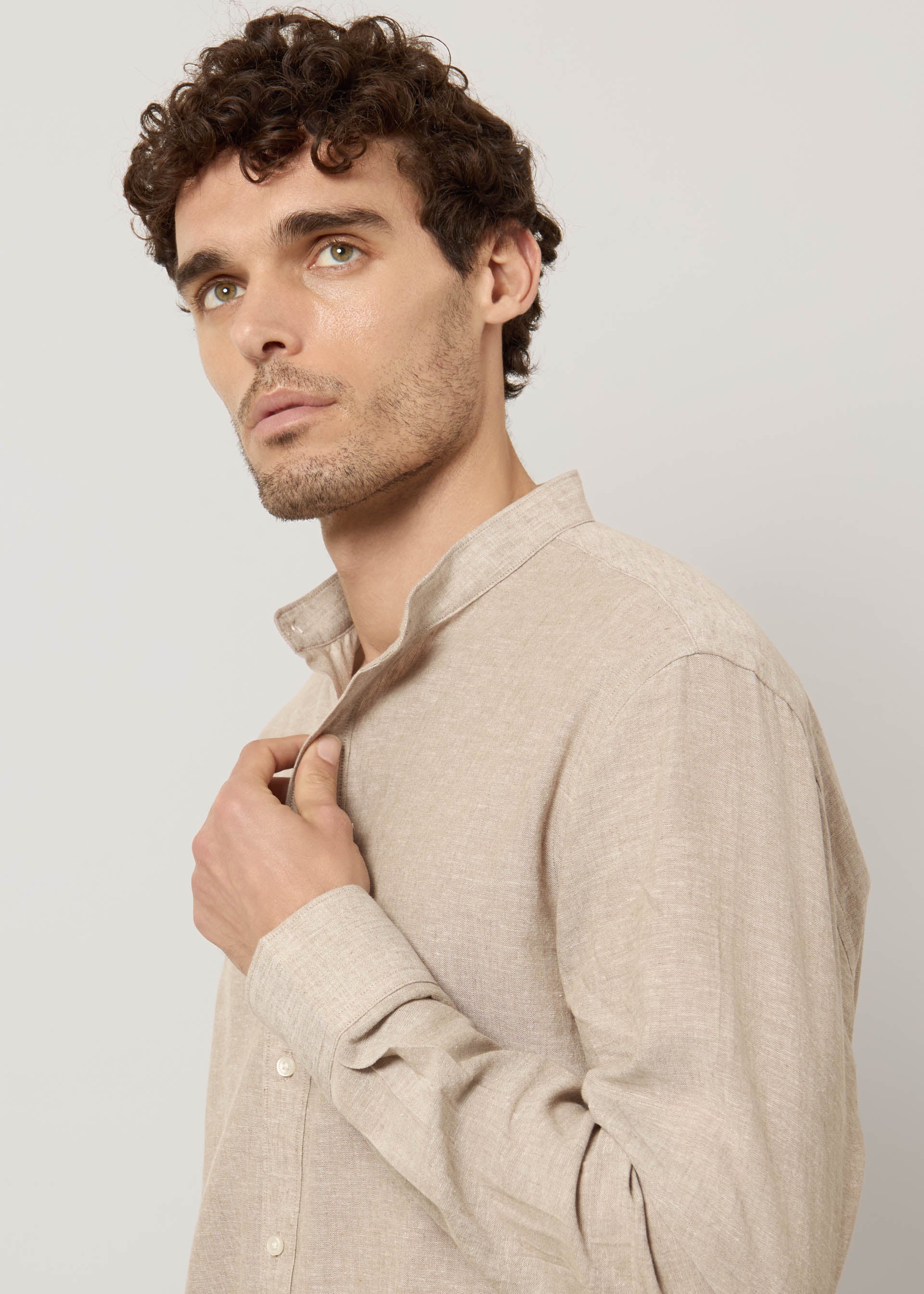 Camicia alla coreana in lino e cotone - Image 6