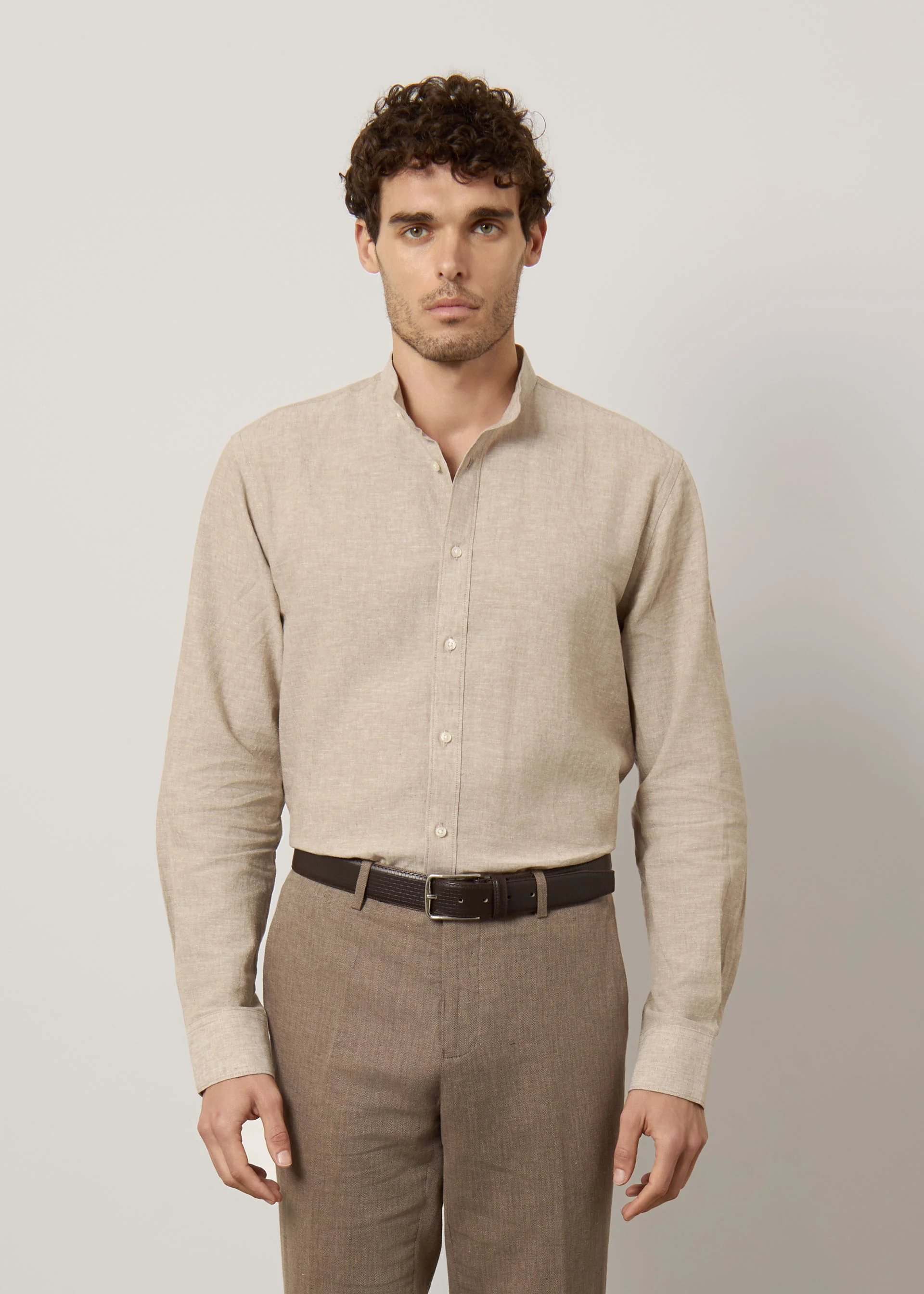 Camicia alla coreana in lino e cotone - Image 7