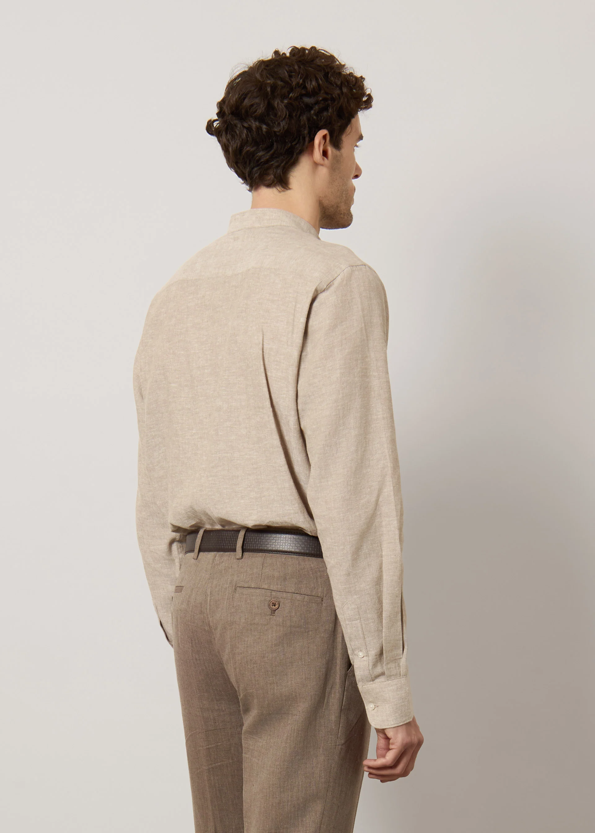 Camicia alla coreana in lino e cotone - Image 8