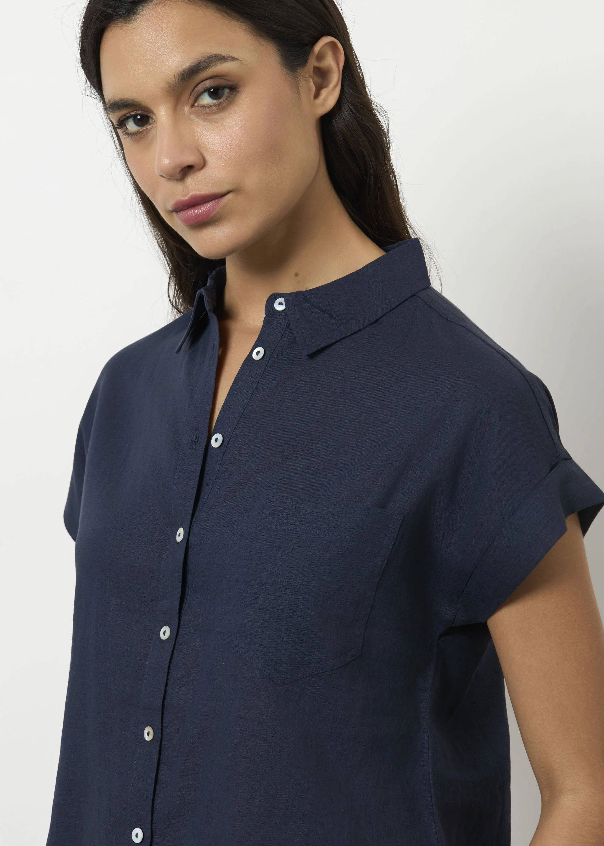 Camicia in misto lino boxy - Image 11