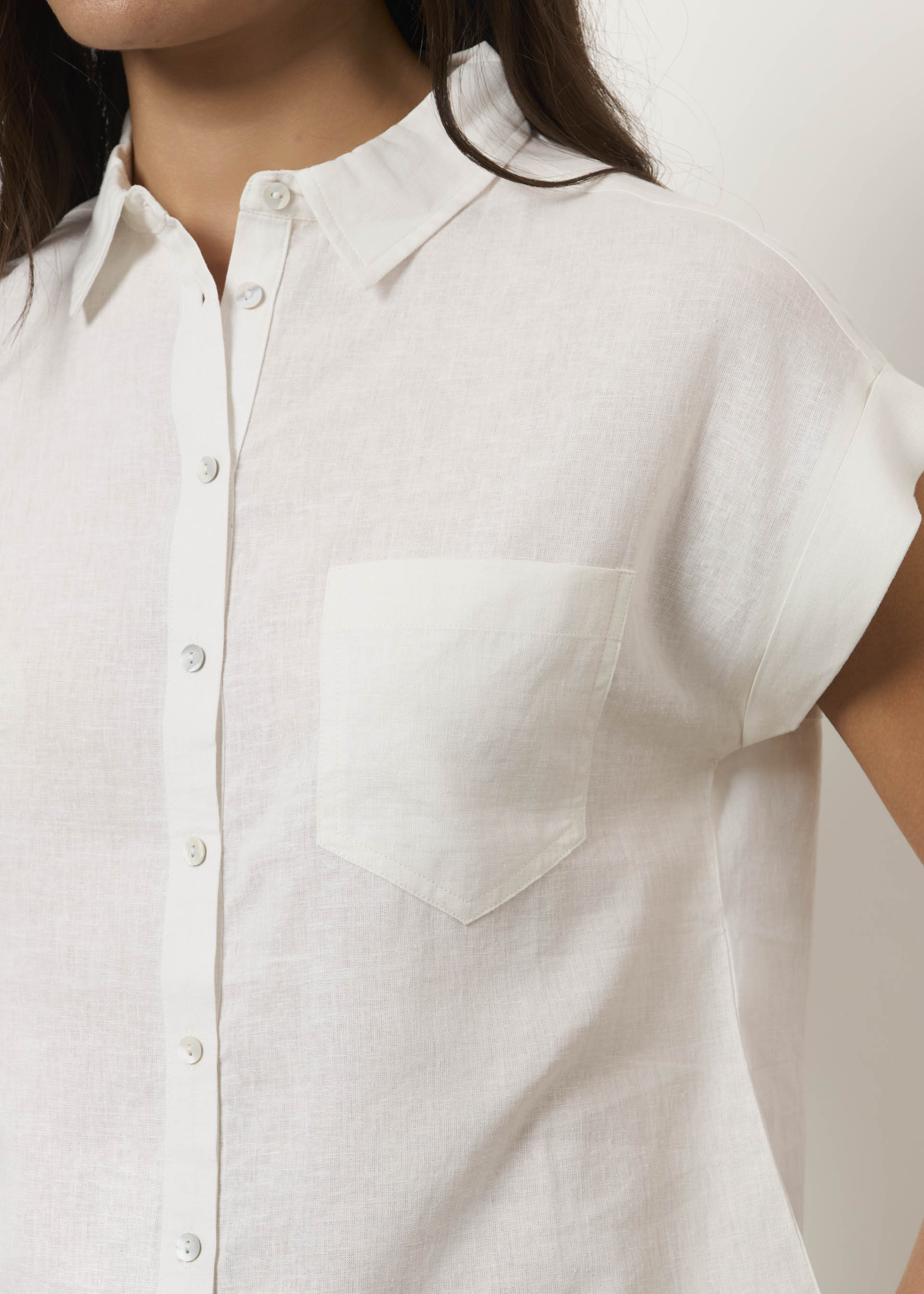 Camicia in misto lino boxy - Image 4