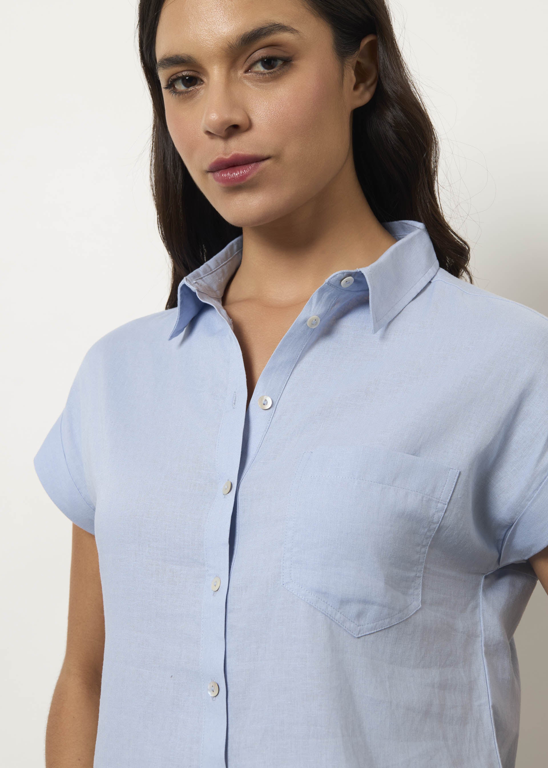Camicia in misto lino boxy - Image 9