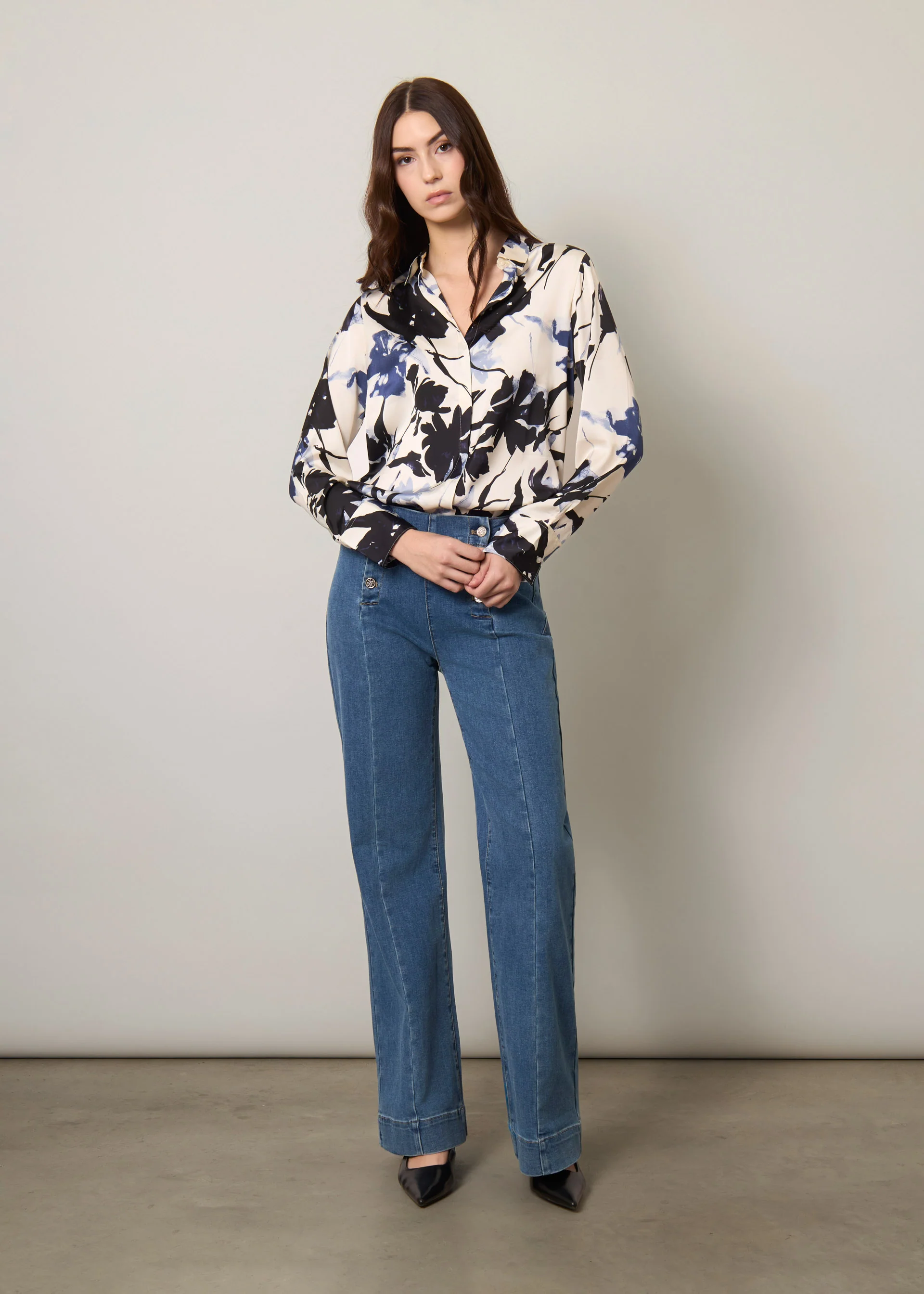 Camicia in raso stampata - Image 4