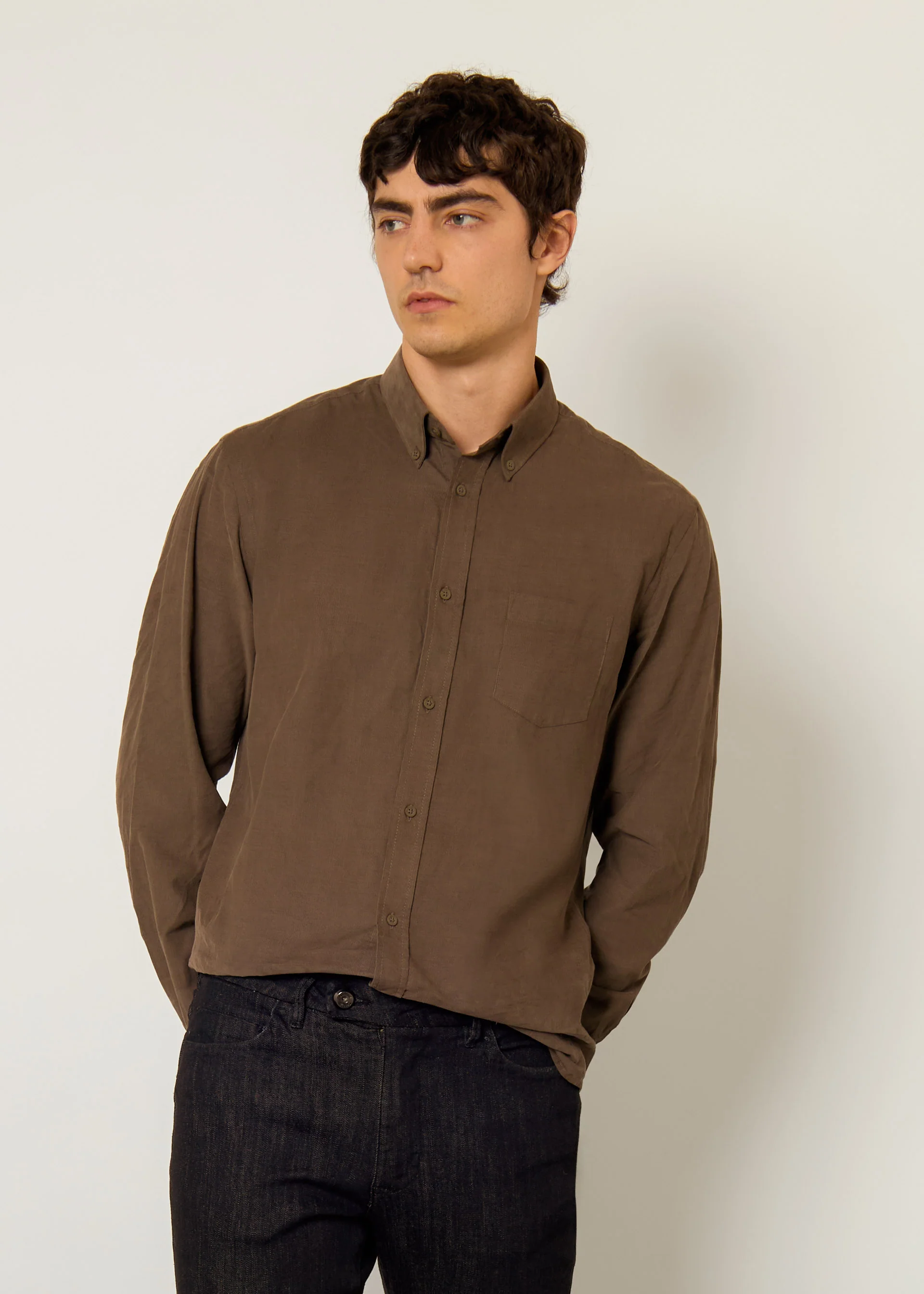Camicia in velluto regular fit - Image 12