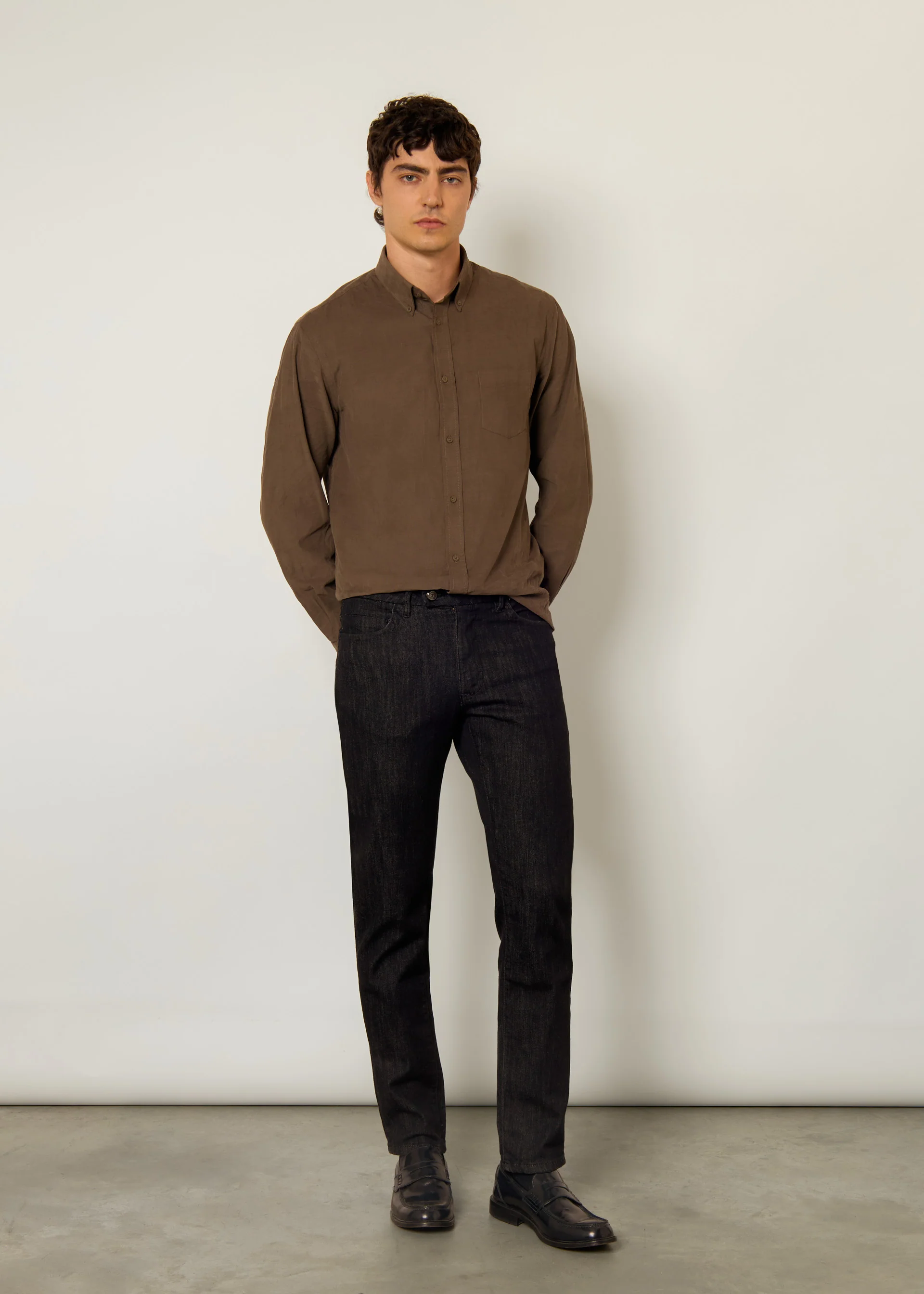 Camicia in velluto regular fit - Image 13