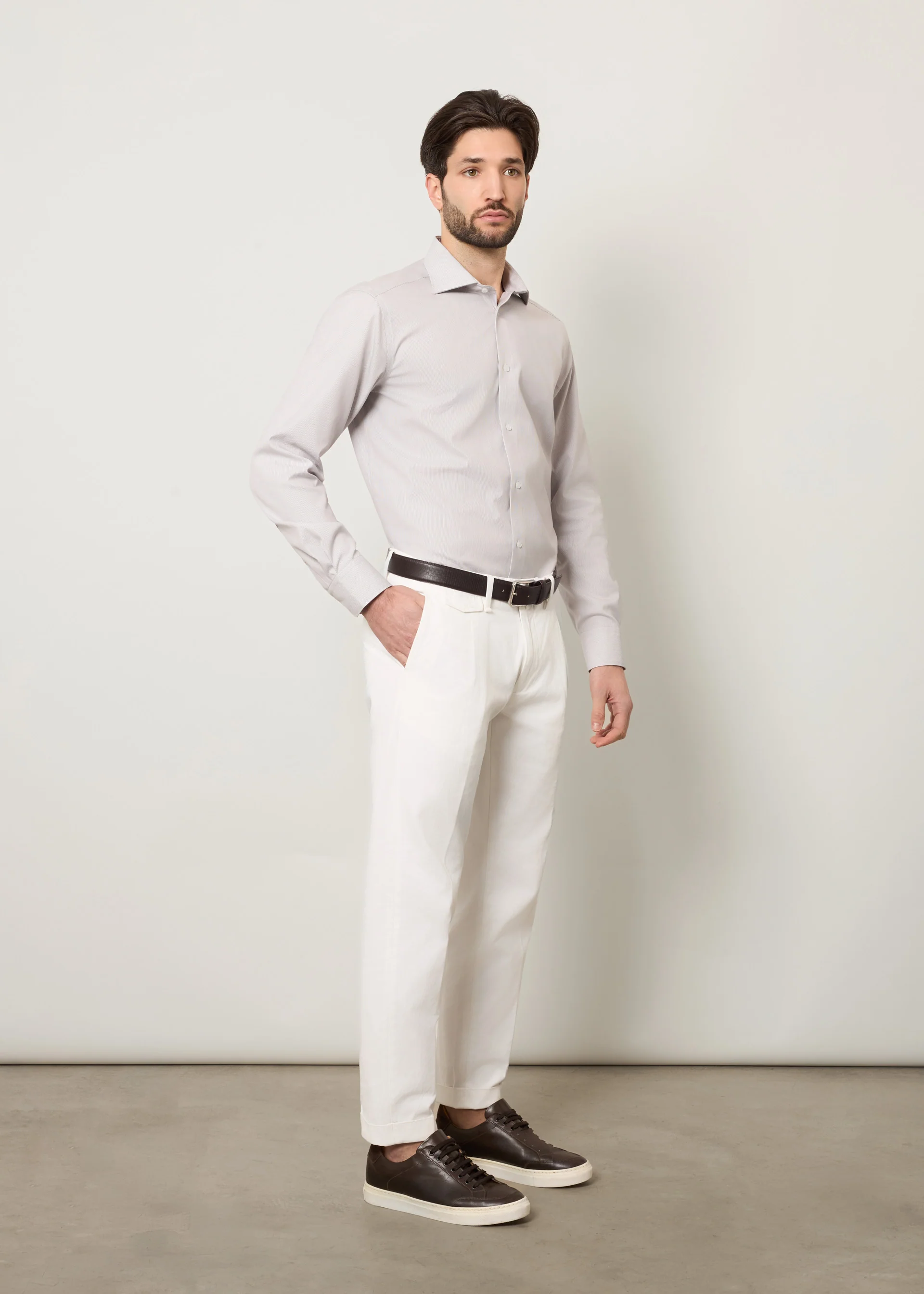 Camicia regular in cotone no stiro - Image 3
