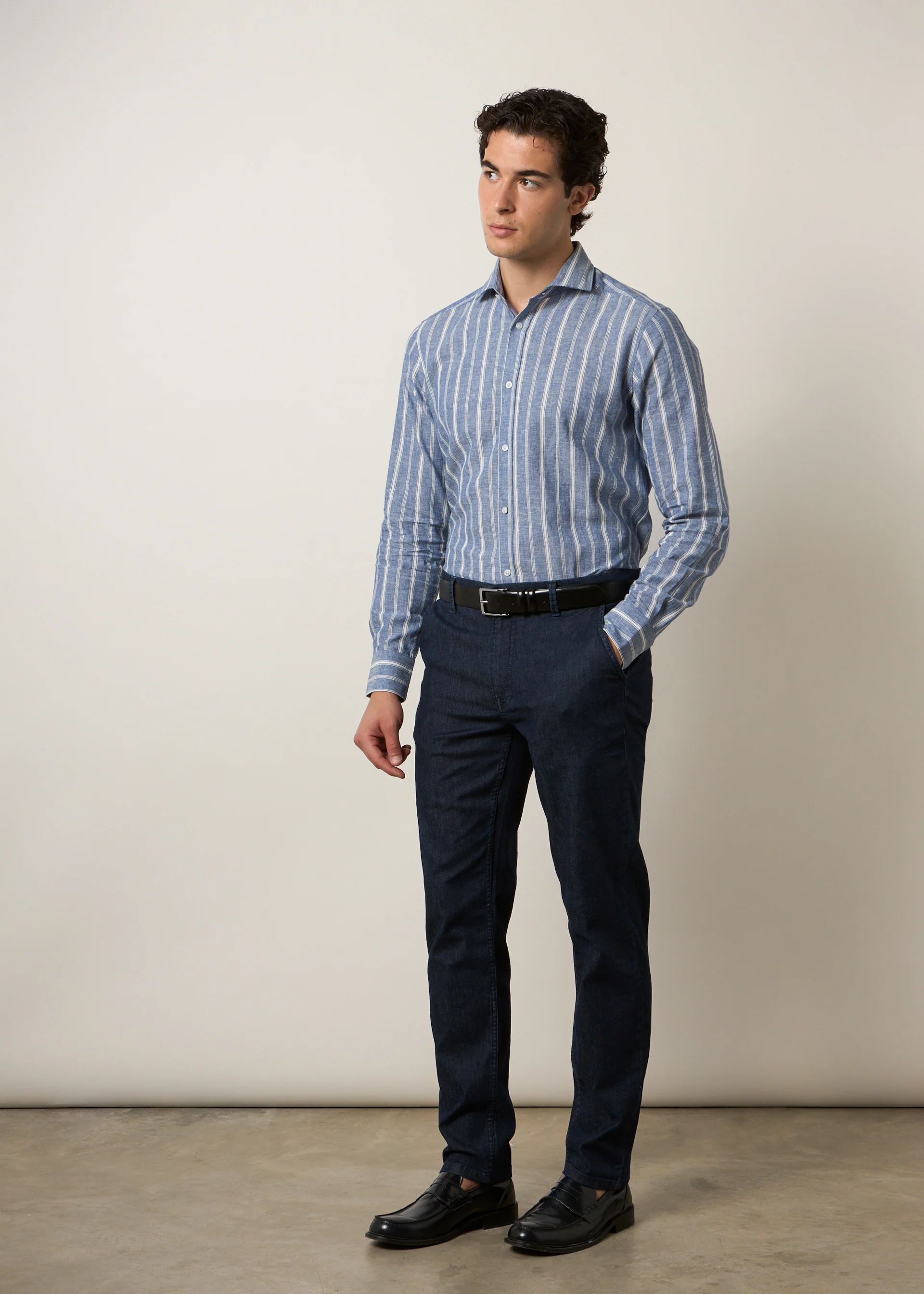 Camicia rigata lino - Image 3