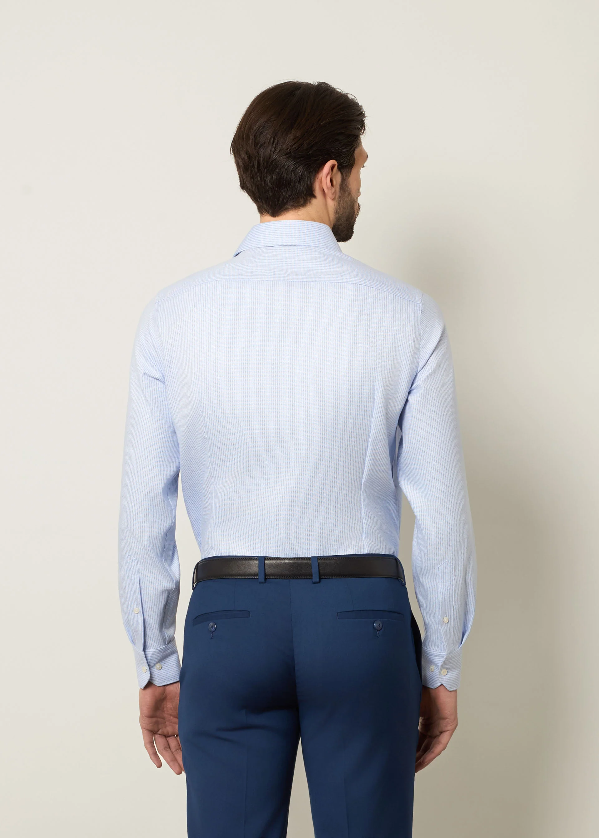 Camicia slim in cotone no stiro - Image 3