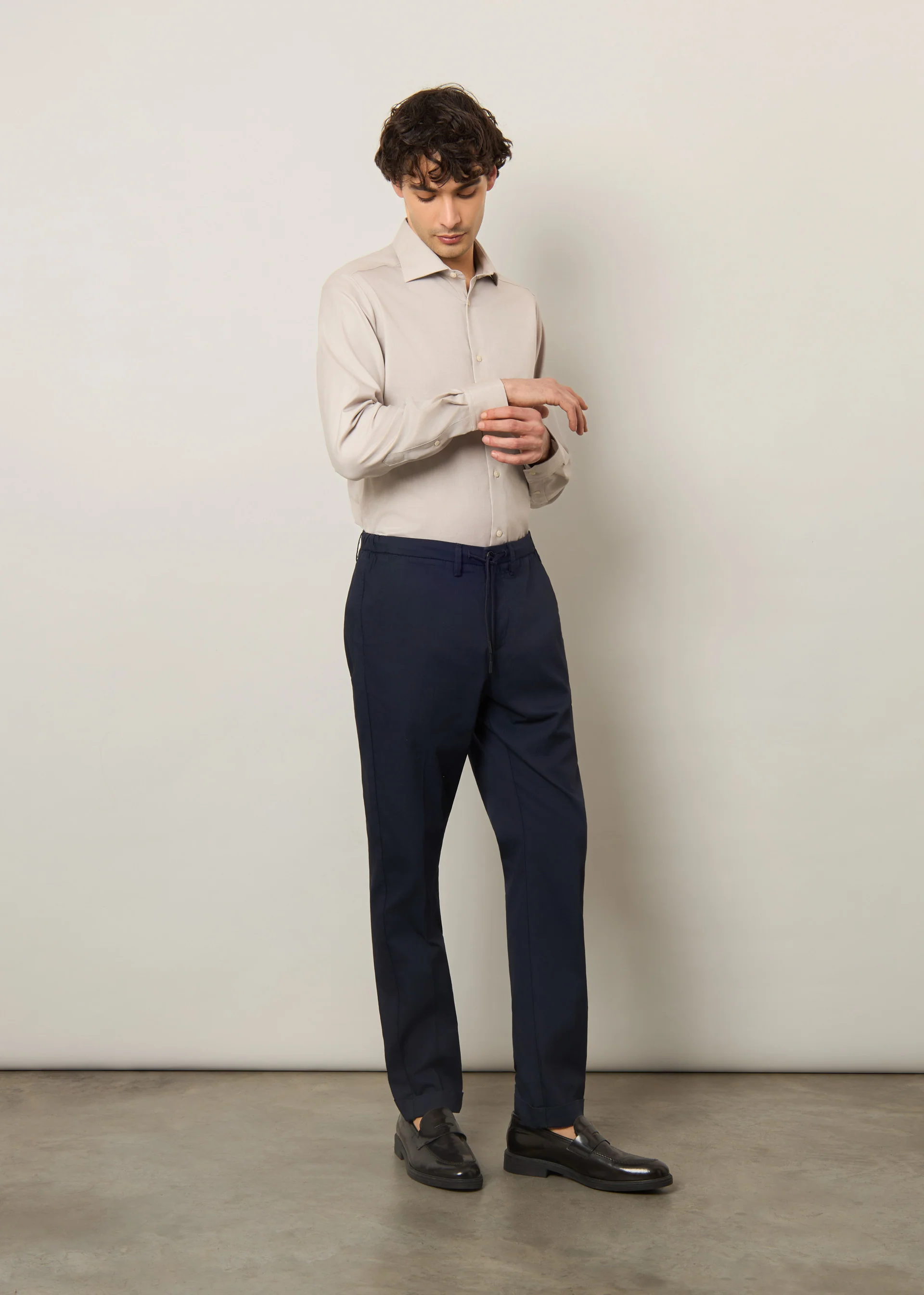 Camicia slim in cotone no stiro - Image 6