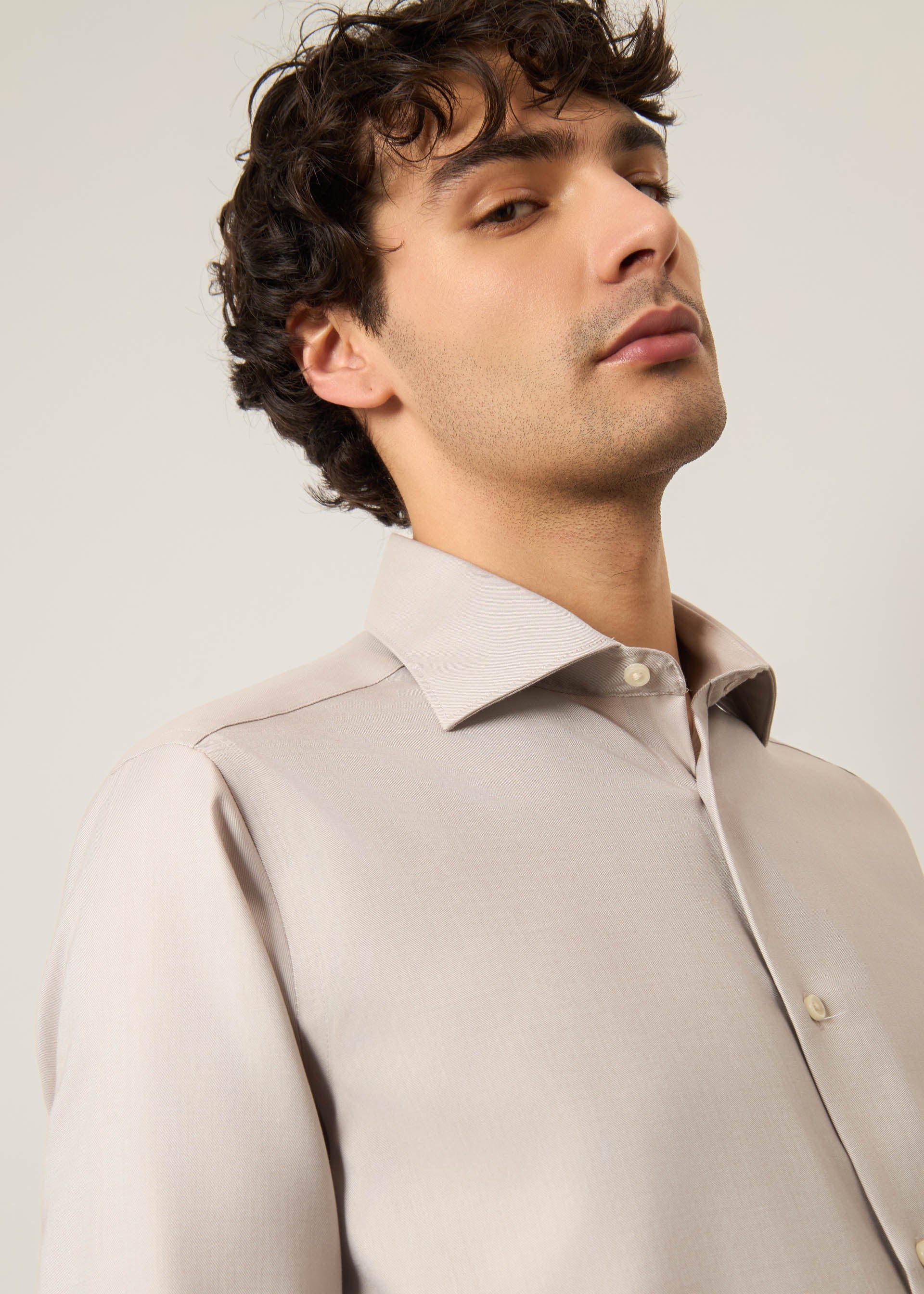 Camicia slim in cotone no stiro - Image 9