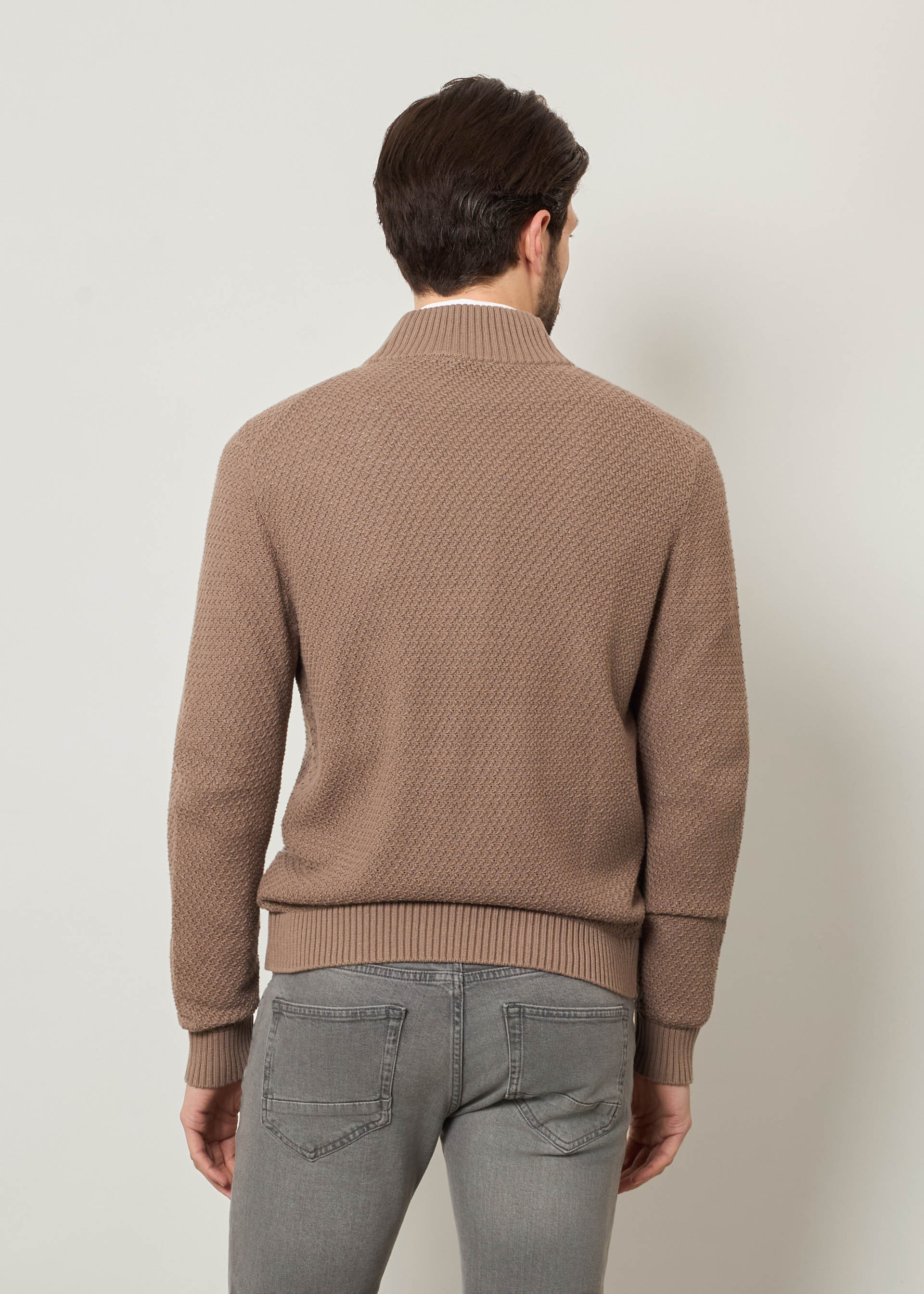 Cardigan con zip in puro cotone - Image 3
