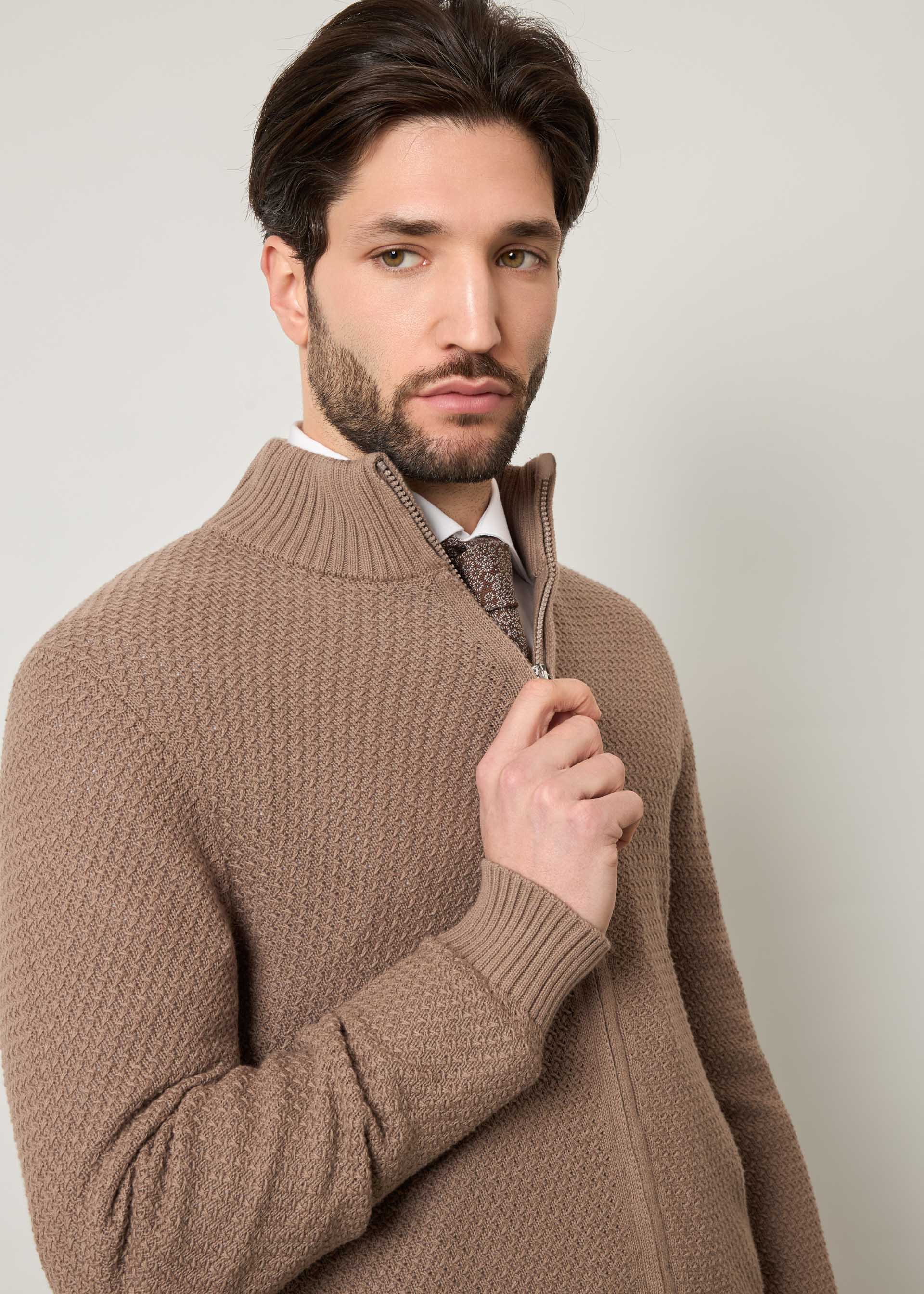 Cardigan con zip in puro cotone - Image 4