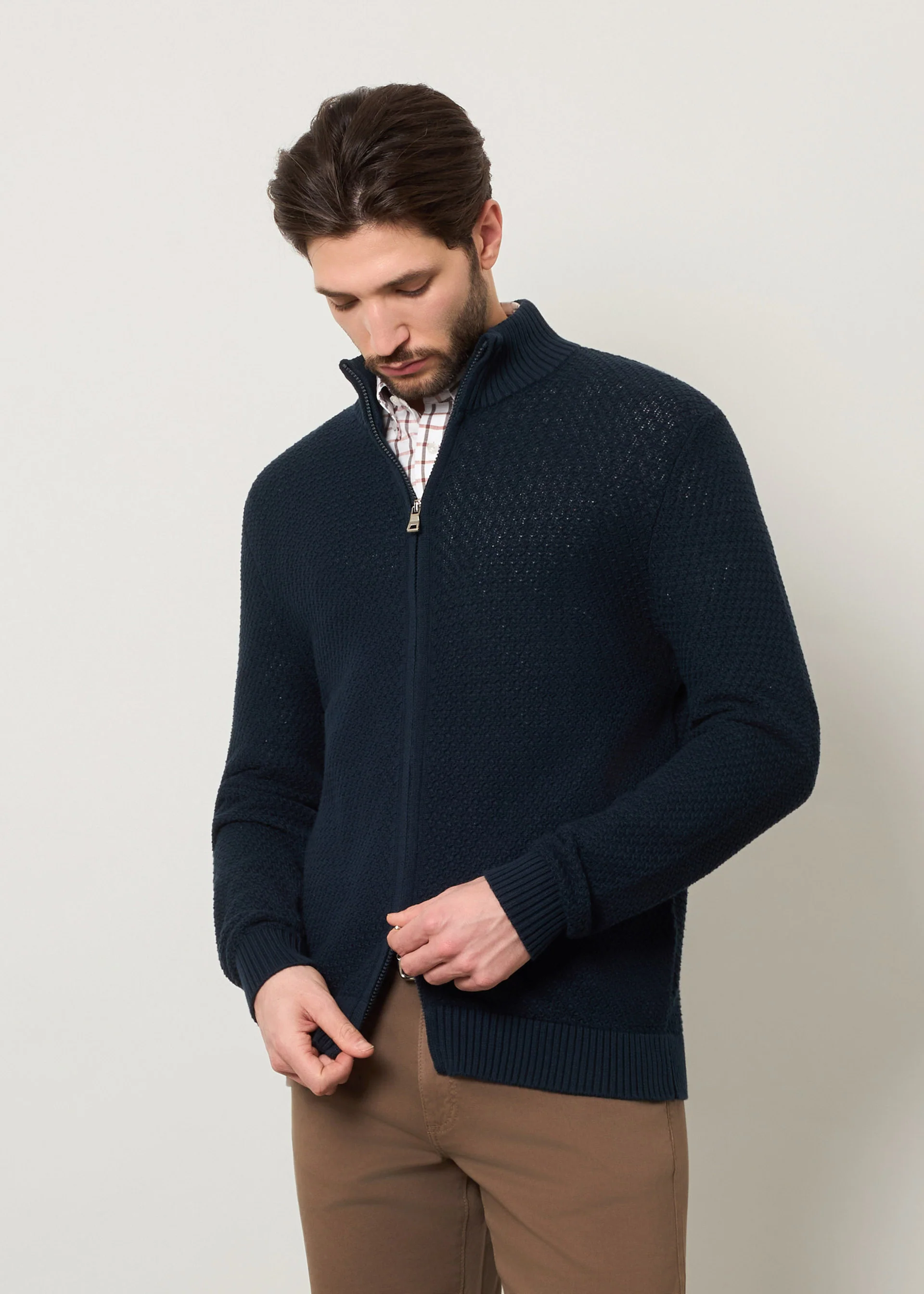 Cardigan con zip in puro cotone - Image 6