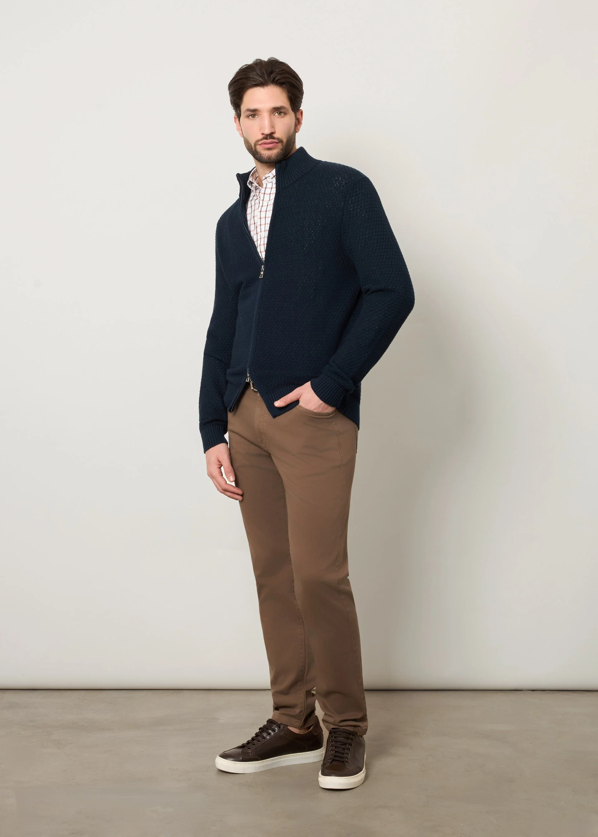 Cardigan con zip in puro cotone - Image 7
