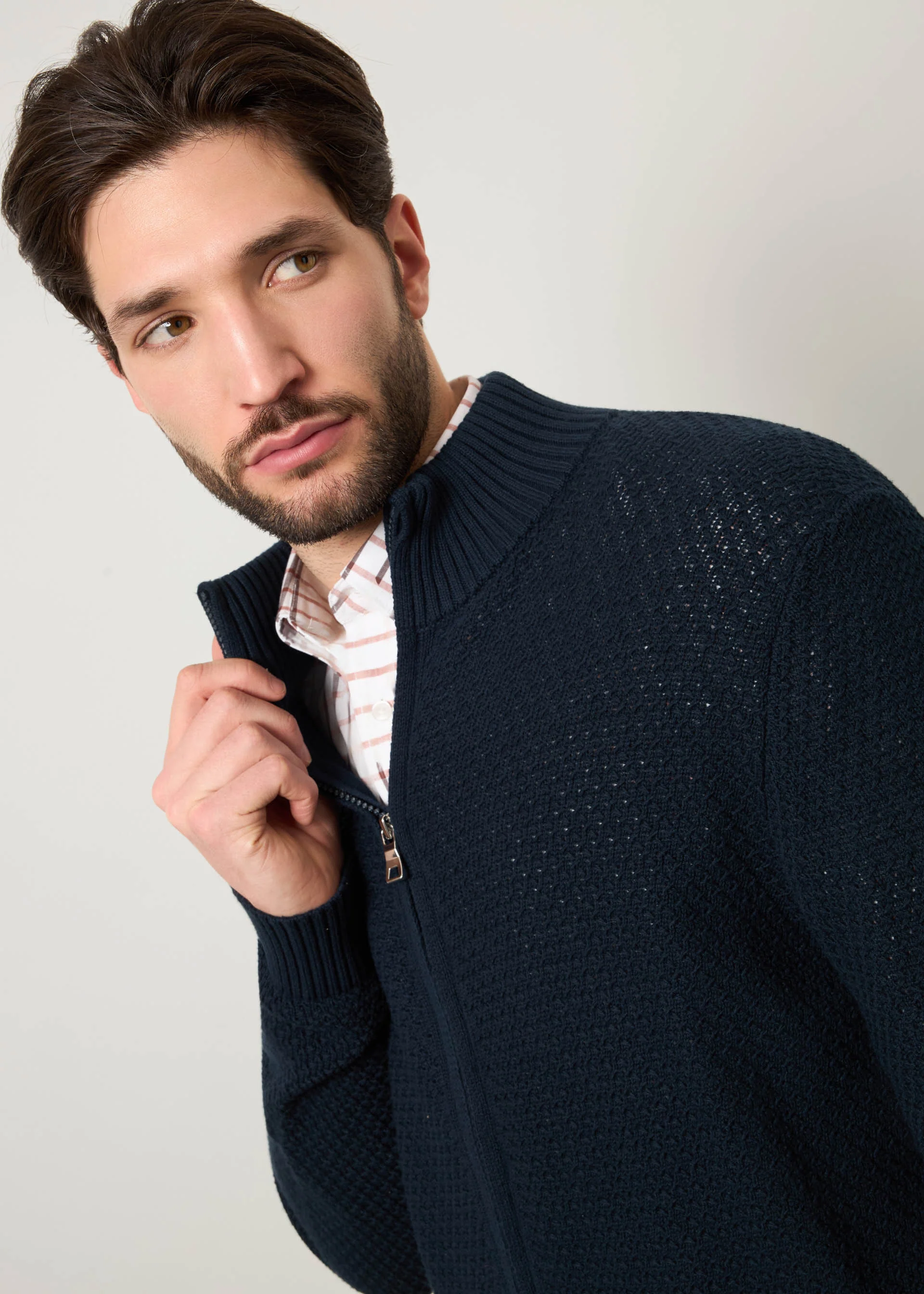 Cardigan con zip in puro cotone - Image 9