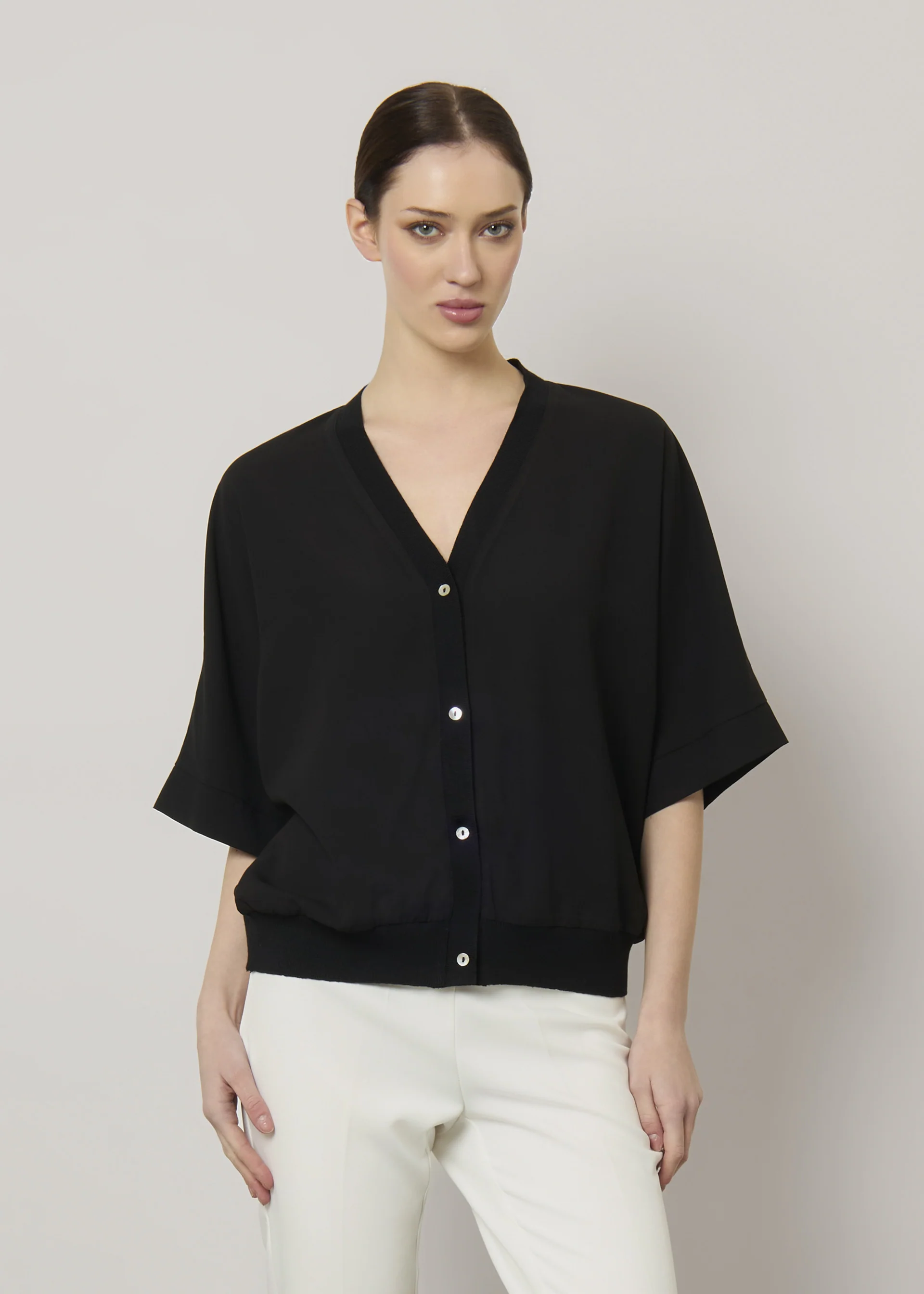 Cardigan in crepe - Image 6