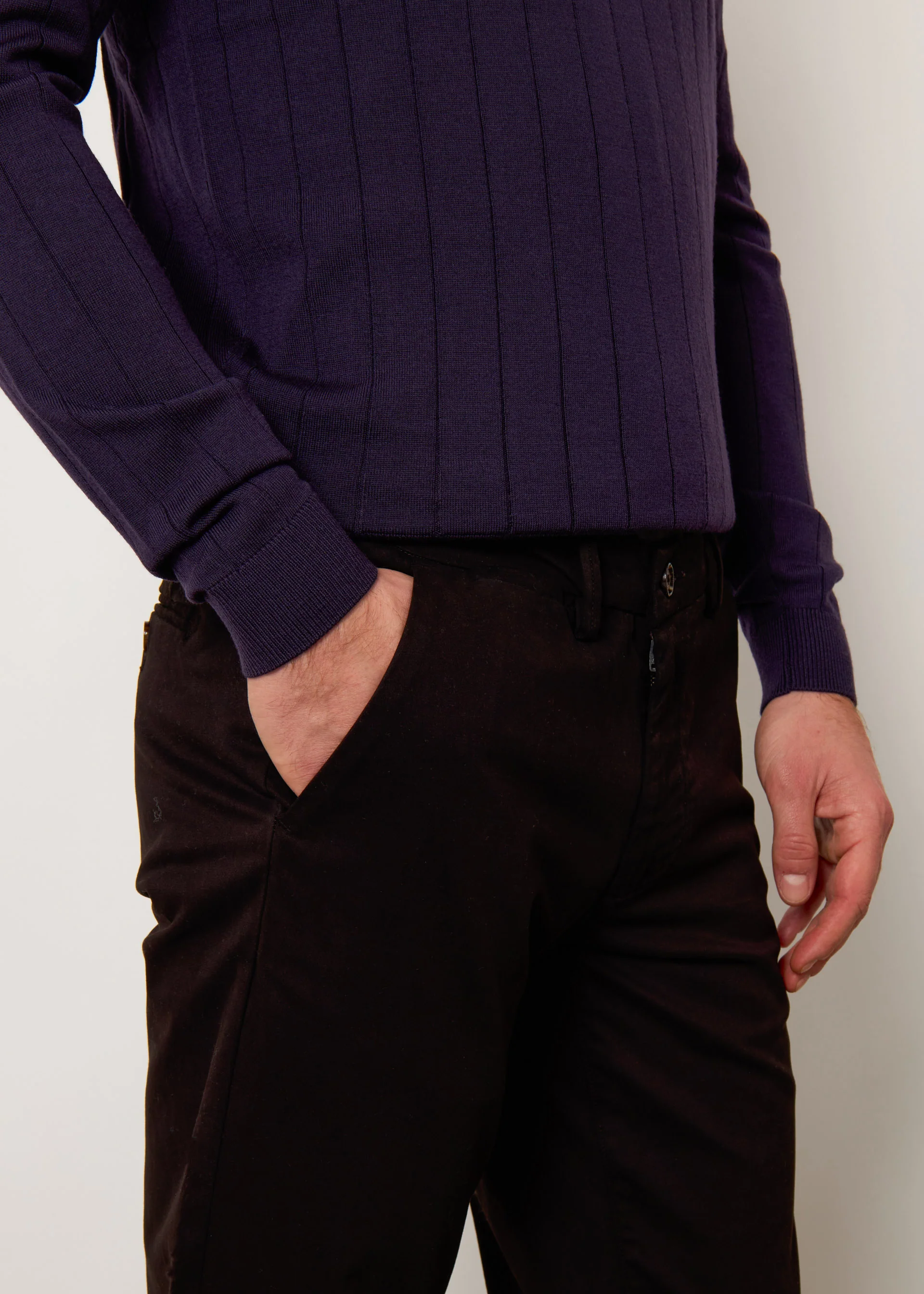 Chino in raso di cotone stretch - Image 4