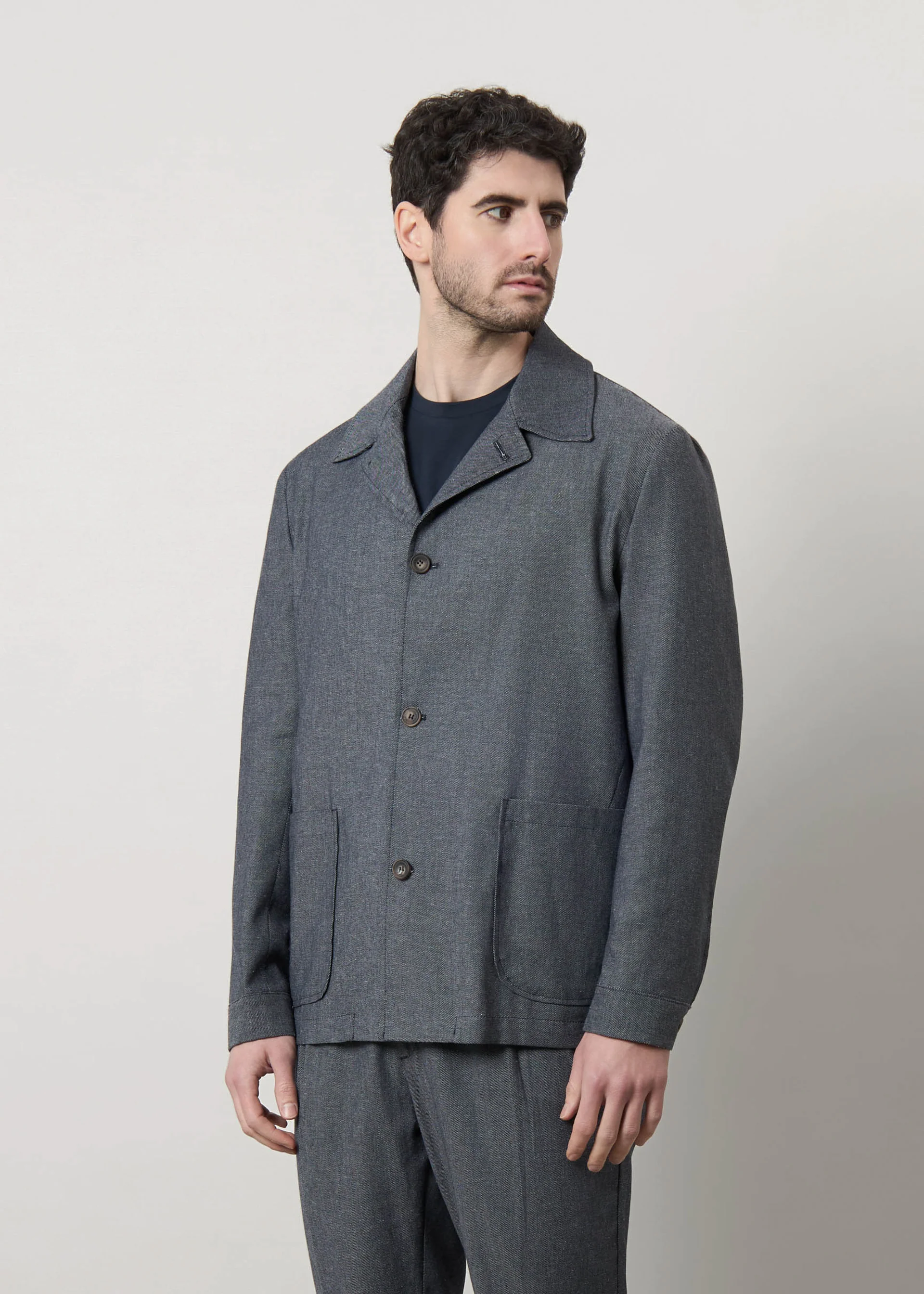 Giacca camicia in cotone e lino - Image 8