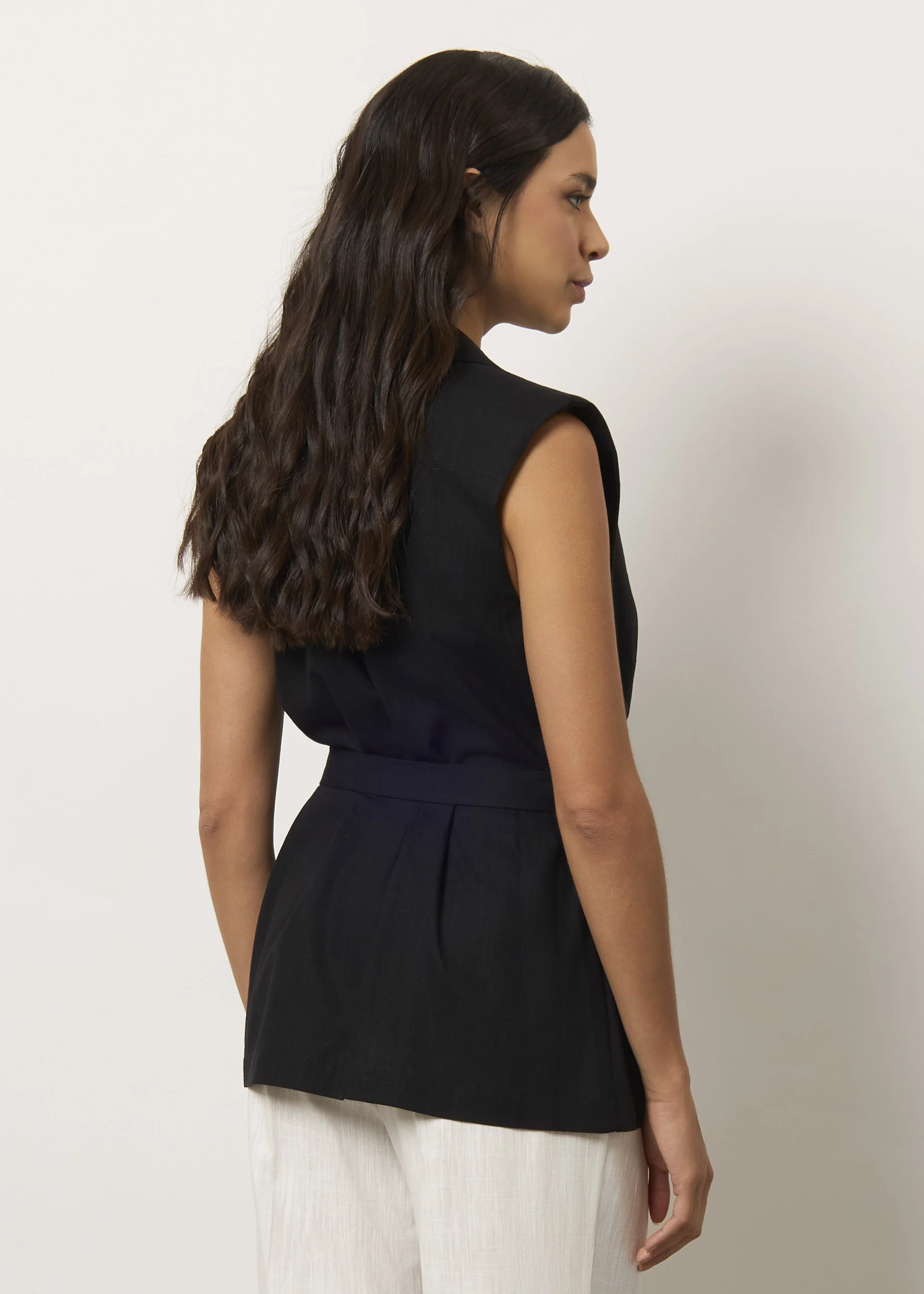 Gilet lungo in misto lino - Image 3