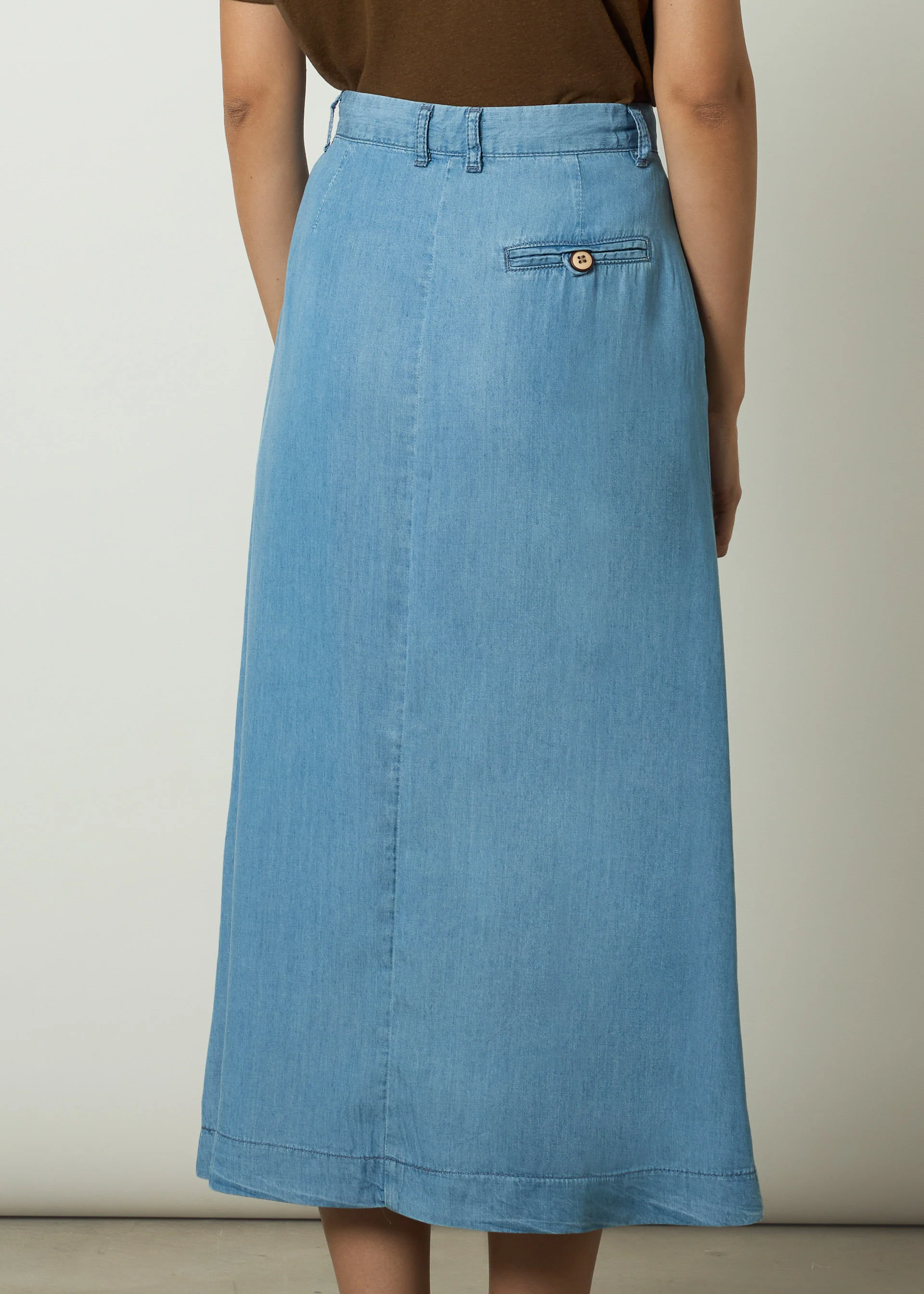 Gonna lunga in chambray - Image 3