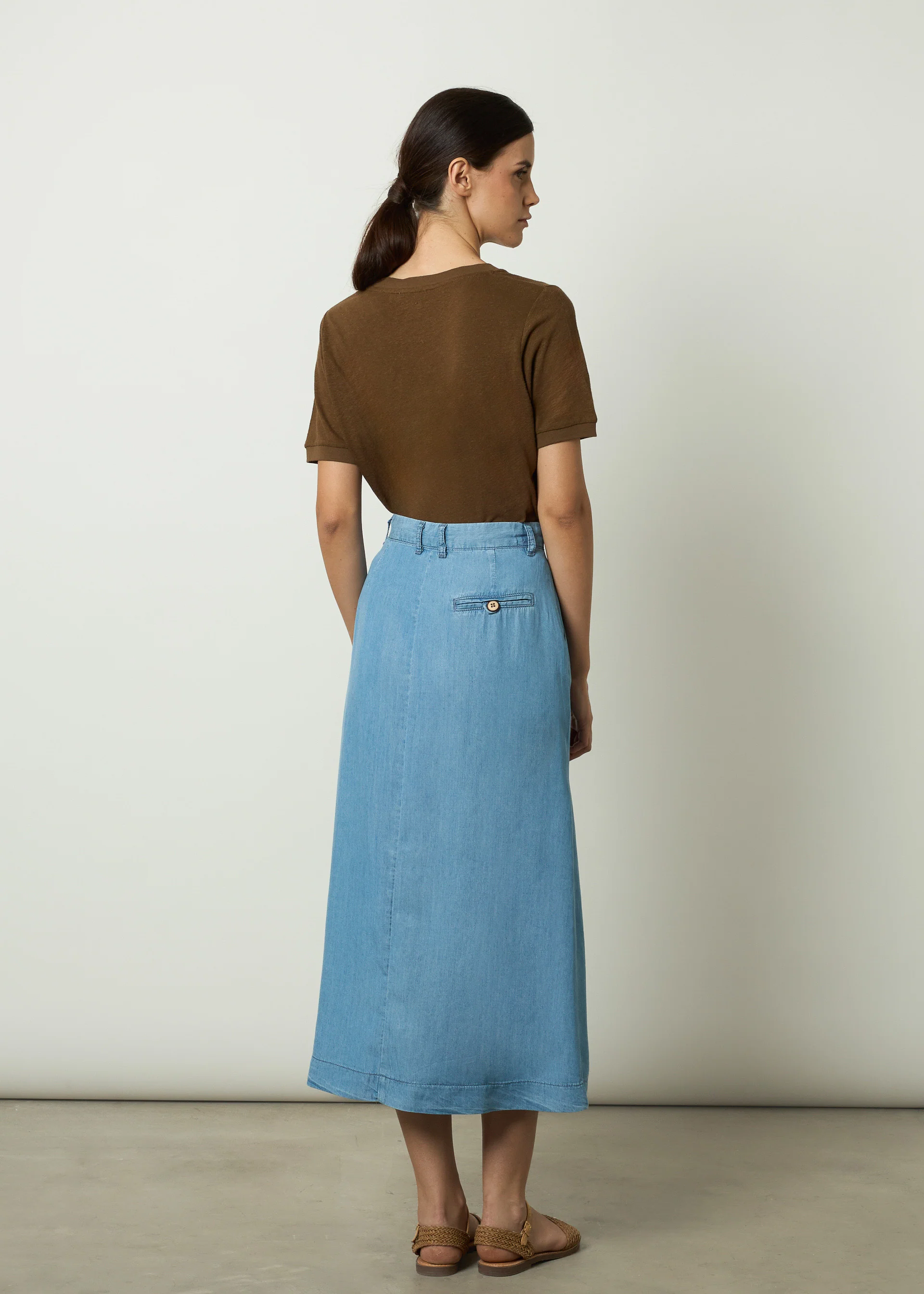 Gonna lunga in chambray - Image 4