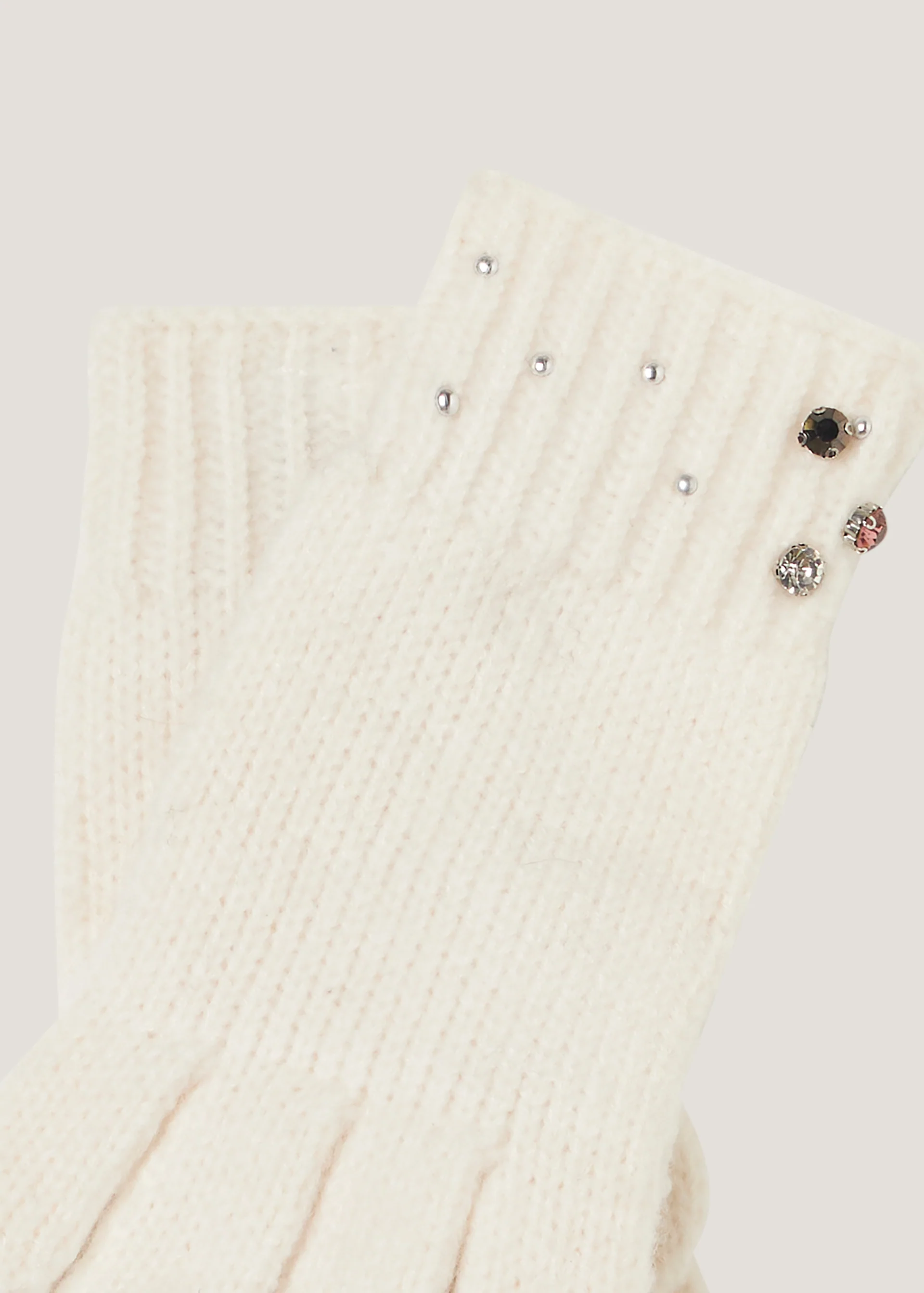 Guanti con borchie e strass - Image 4
