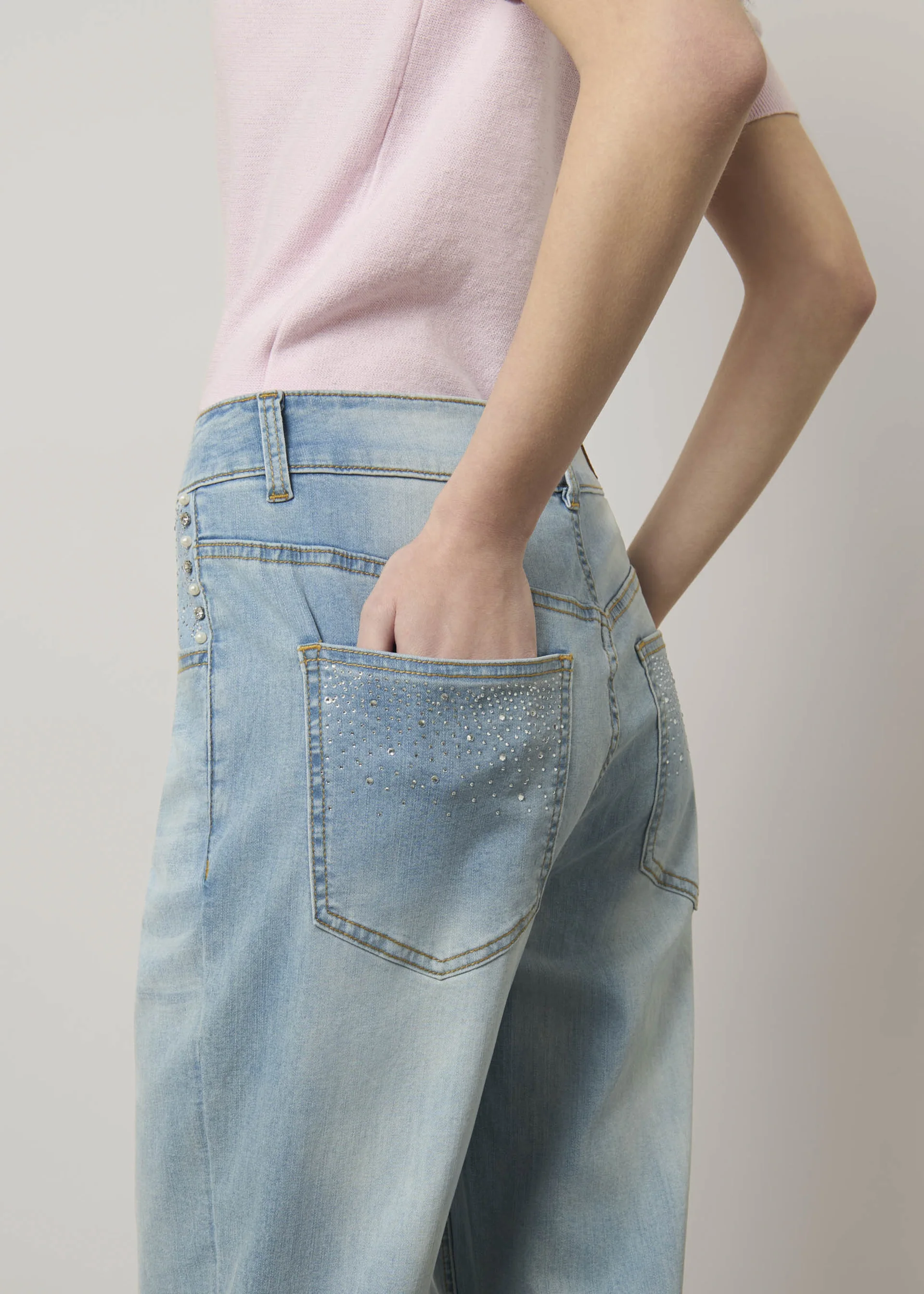 Jeans straight con strass - Image 4