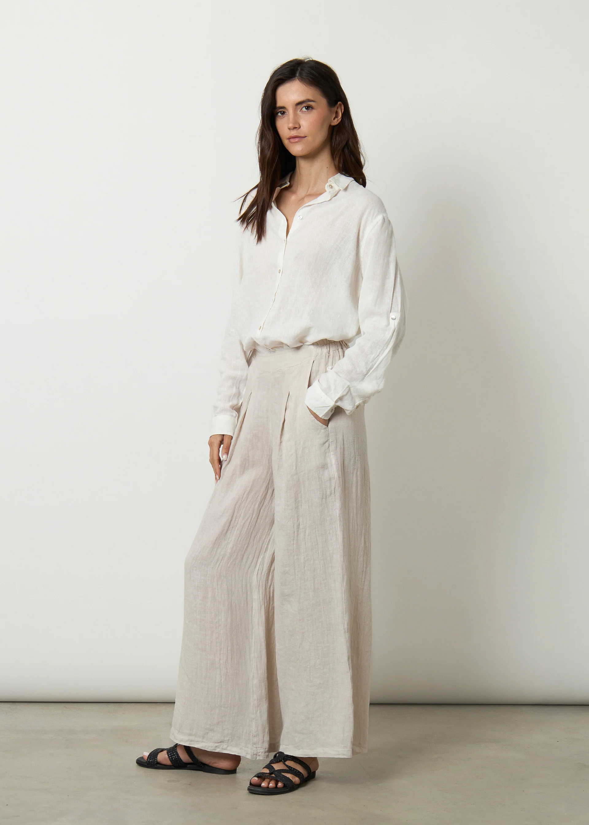 Pantaloni ampi in lino - Image 2