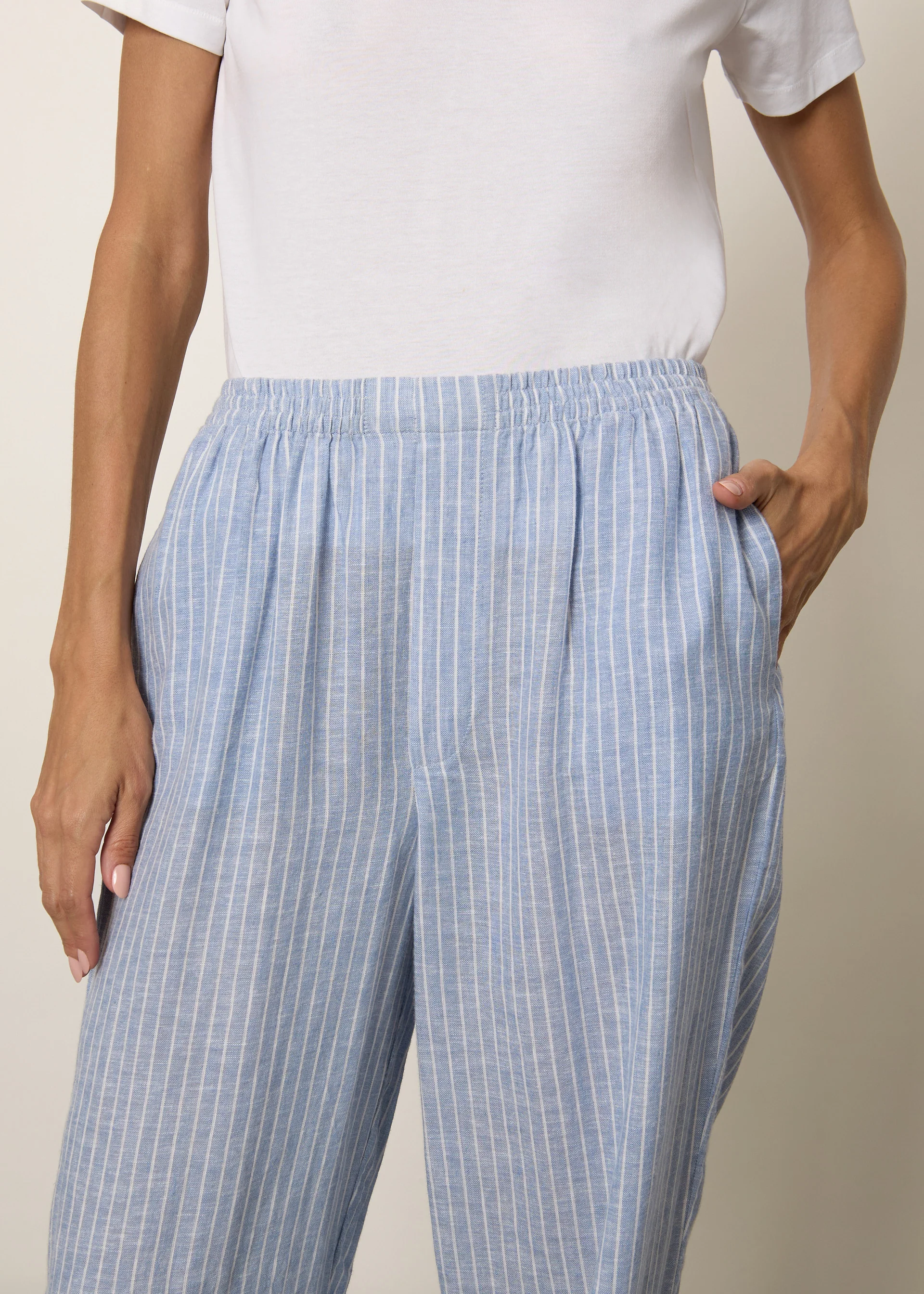 Pantaloni ampi misto lino - Image 3