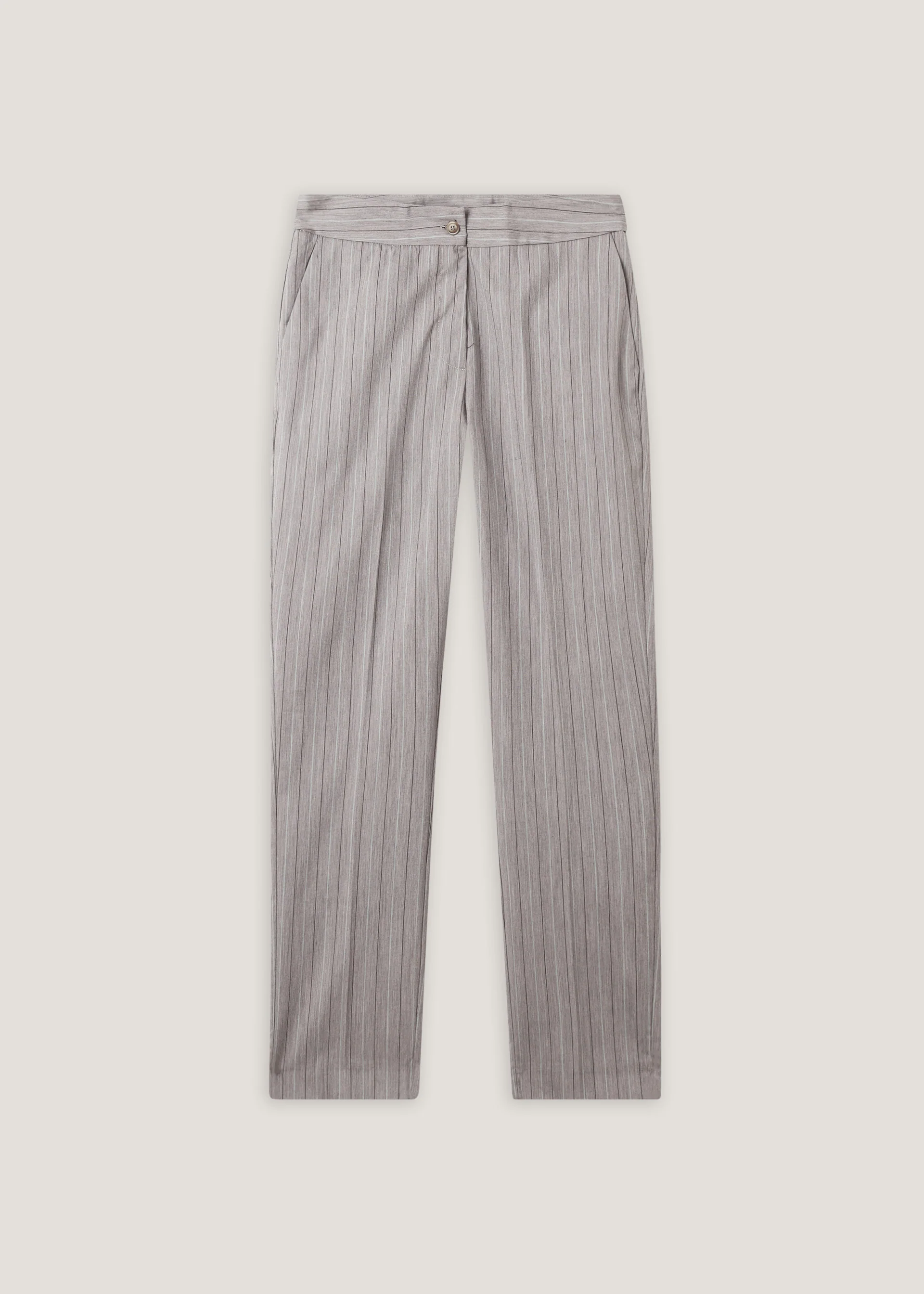 Pantaloni gessati in cotone stretch - Image 5