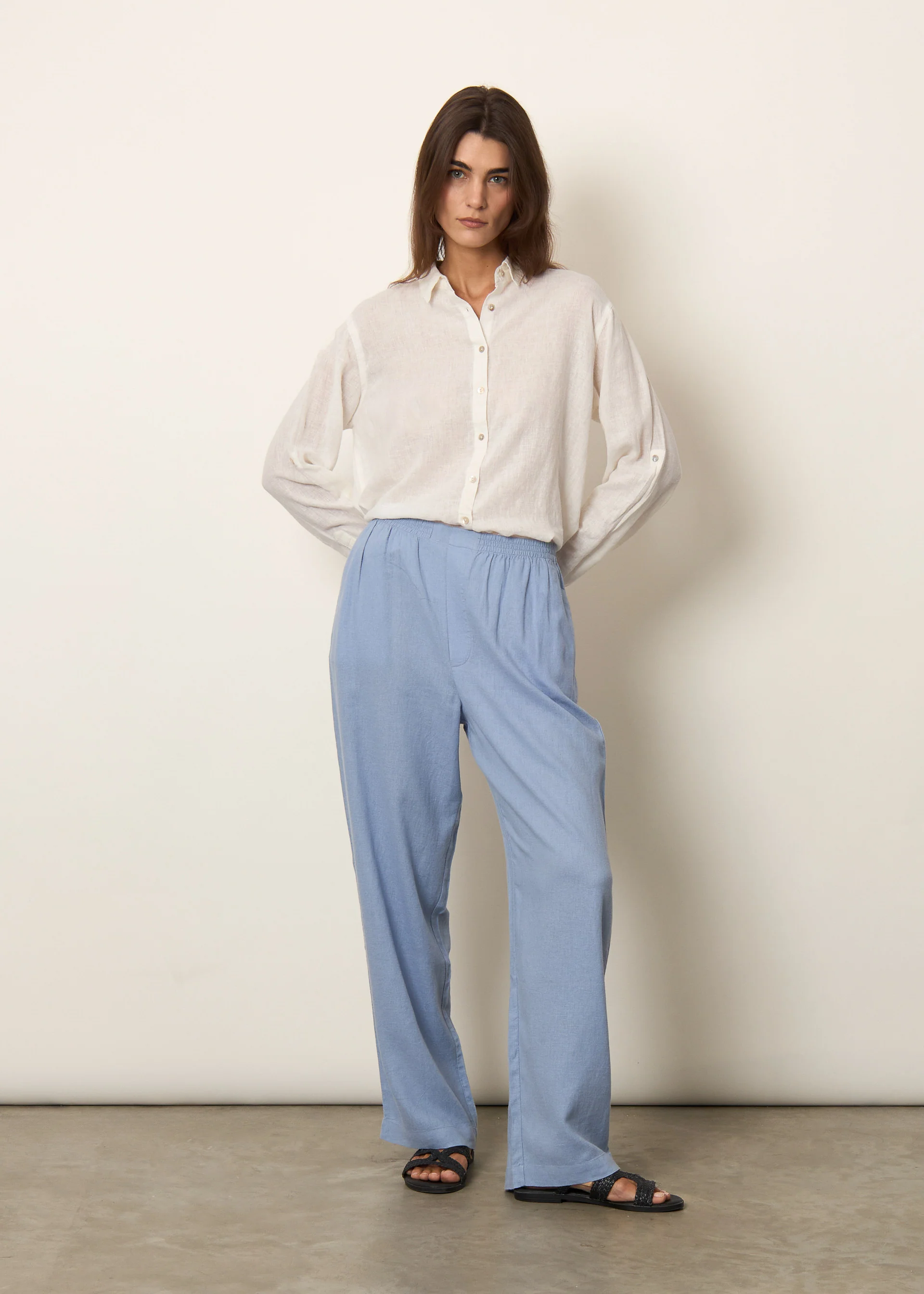 Pantaloni in misto lino