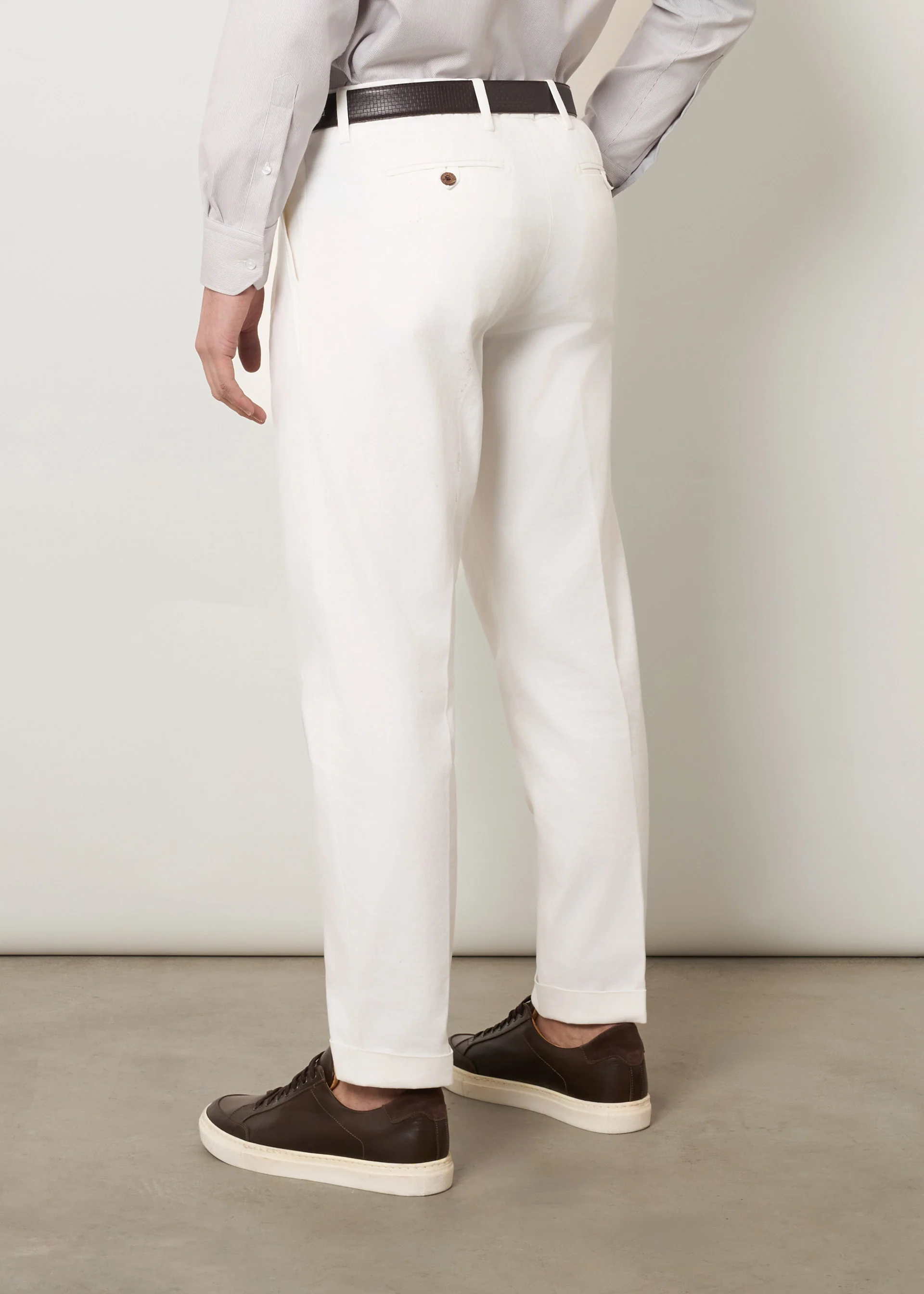 Pantaloni in puro cotone con pinces - Image 3