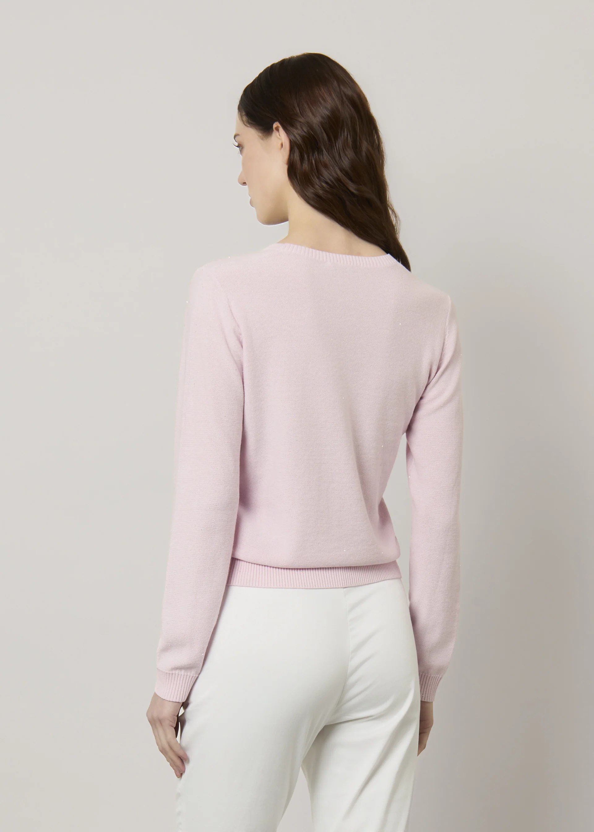 Pullover con paillettes in puro cotone - Image 3