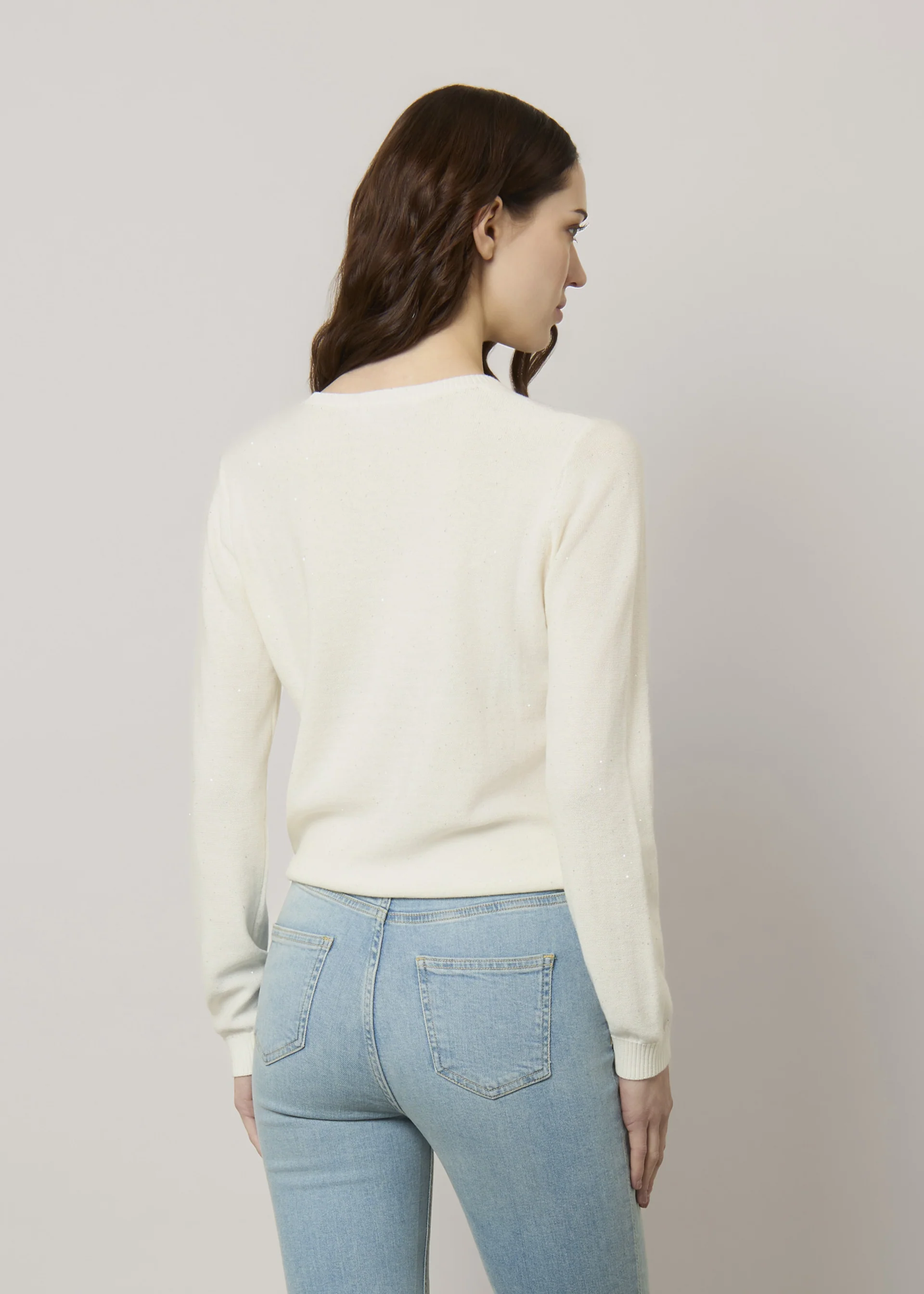 Pullover con paillettes in puro cotone - Image 8