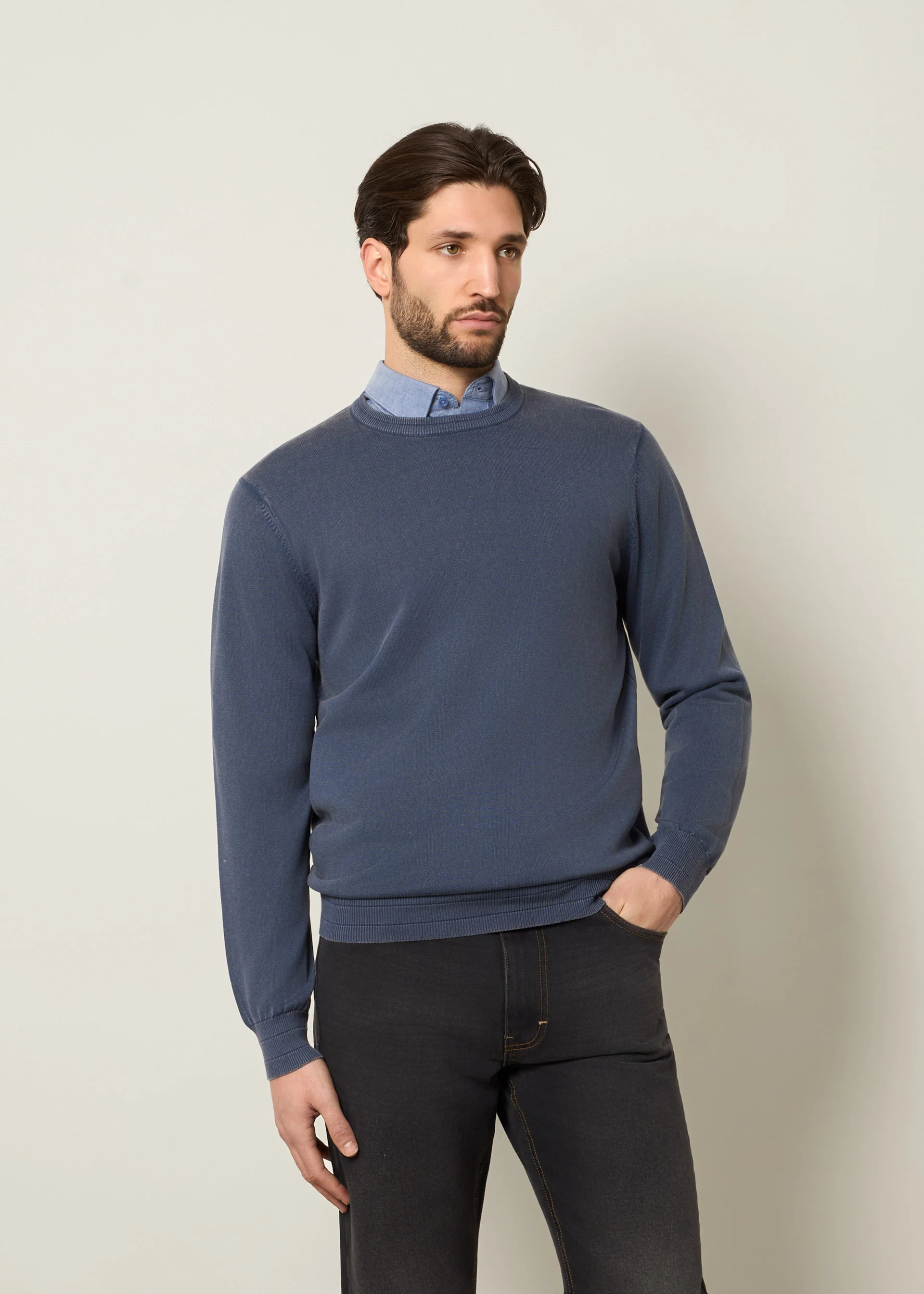 Pullover in puro cotone stone wash - Image 17