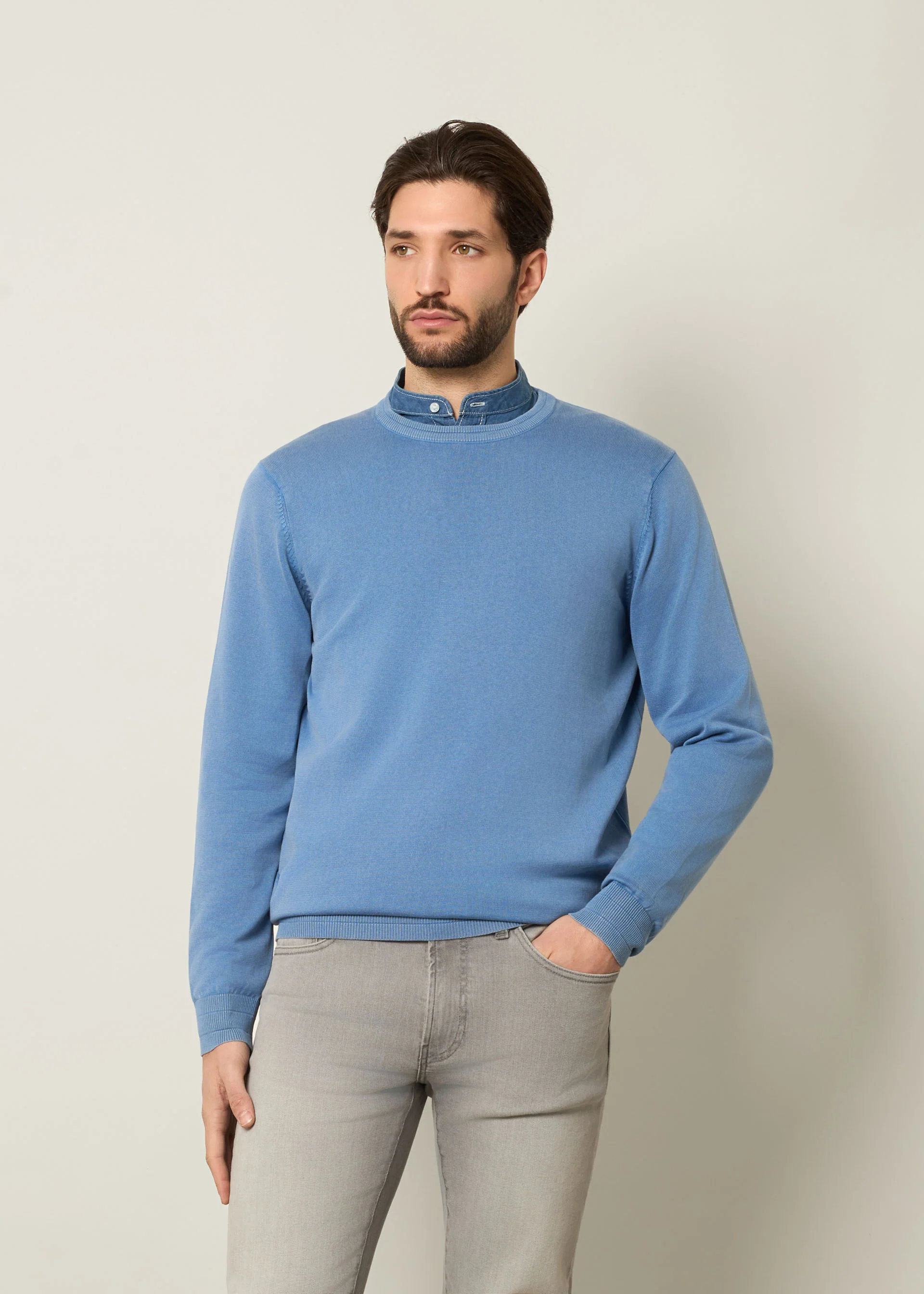 Pullover in puro cotone stone wash - Image 22