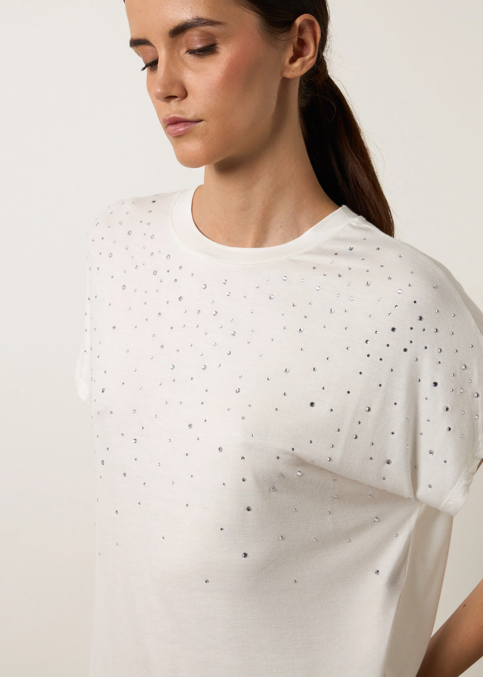 T-shirt boxy con strass - Image 4