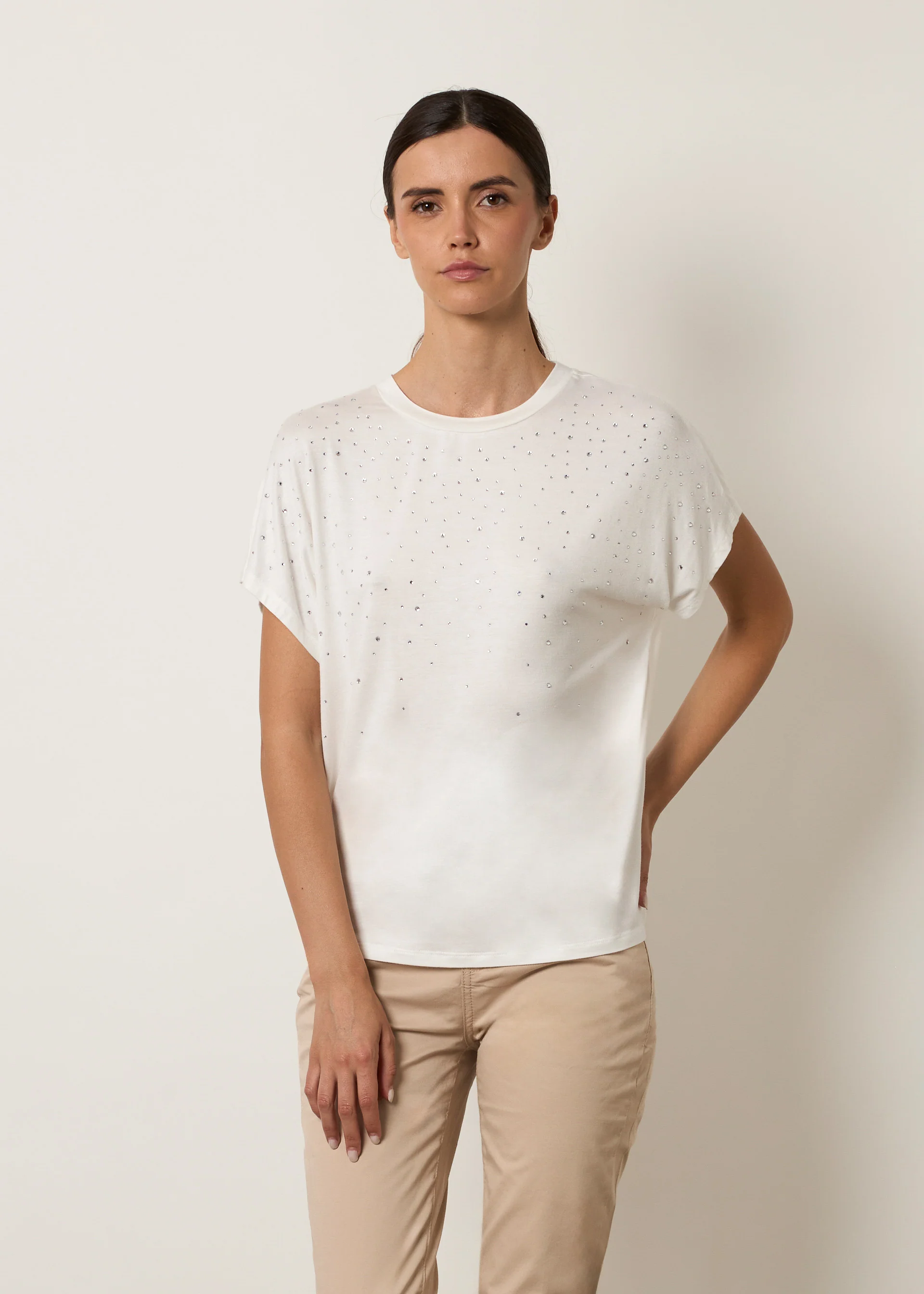 T-shirt boxy con strass - Image 5