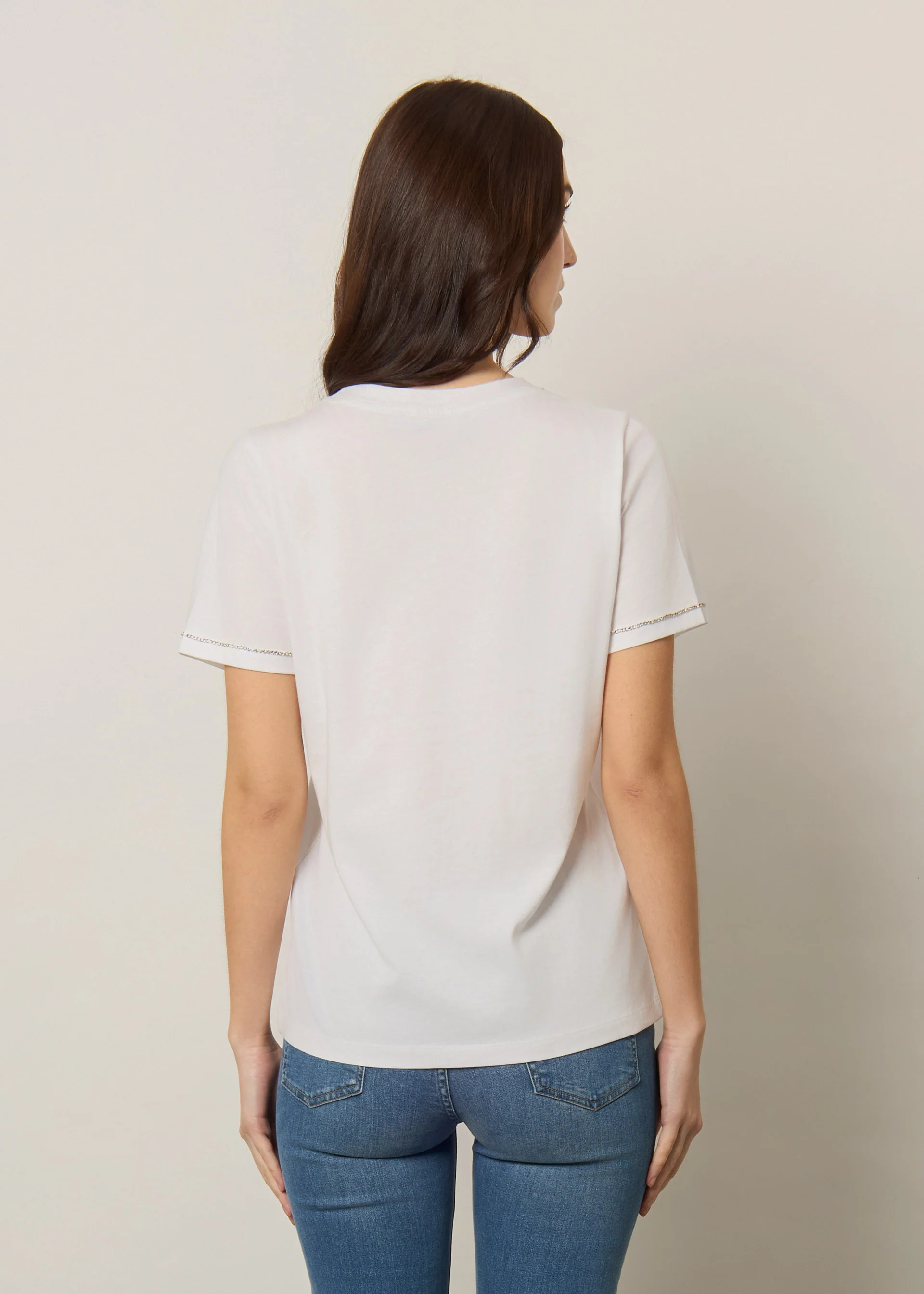 T-shirt in cotone con strass - Image 3