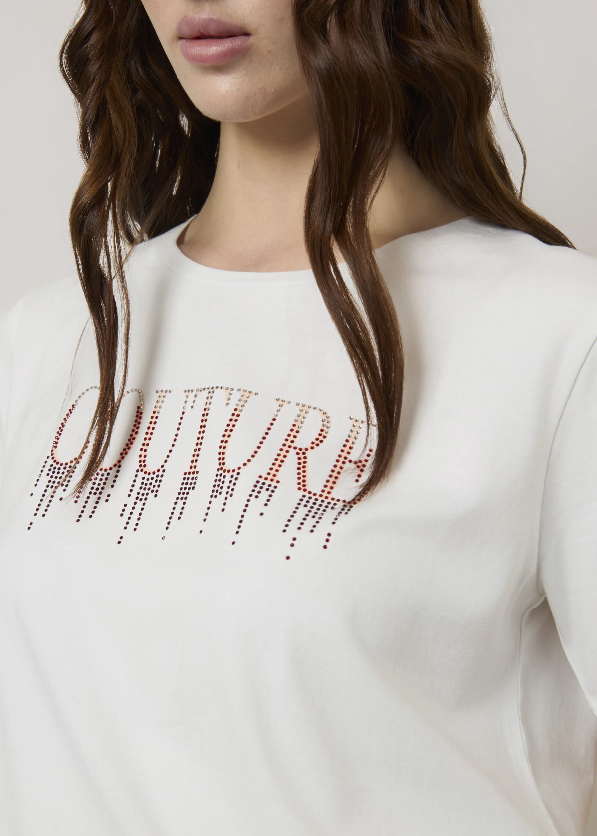 T-shirt in cotone con strass - Image 4